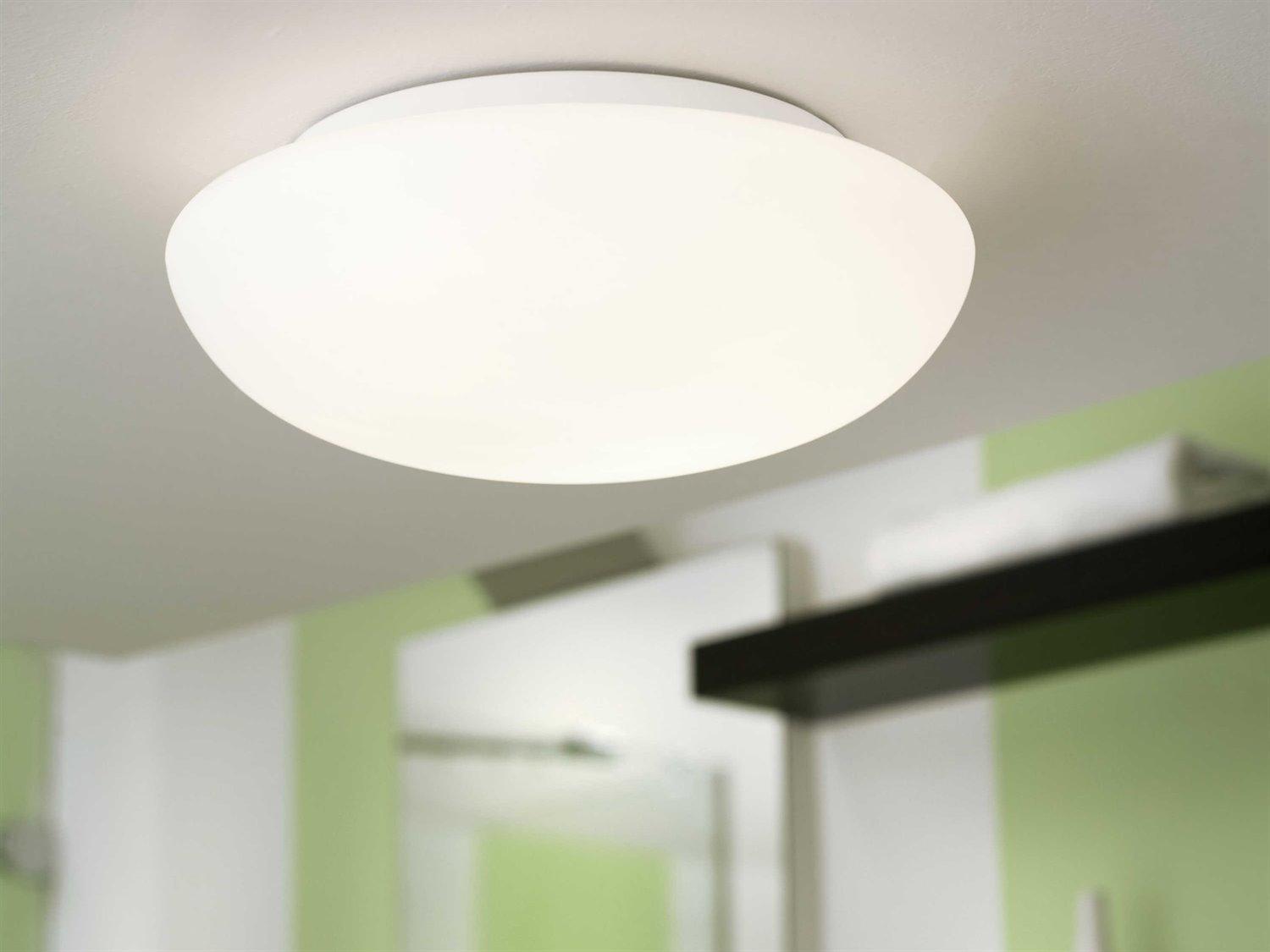 Eglo Ella 2-Light White Bowl Round Flush Mount