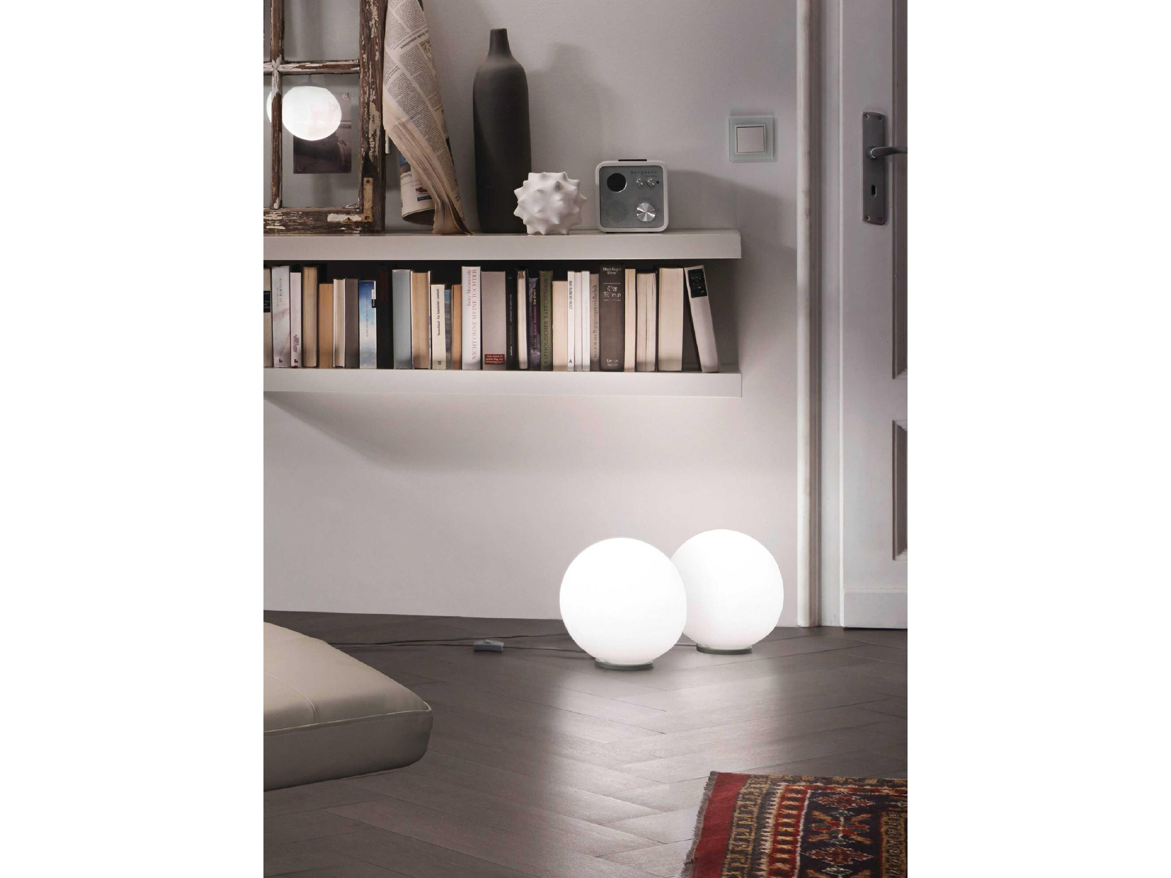 Eglo Rondo Silver Opal Frosted Glass Table Lamp