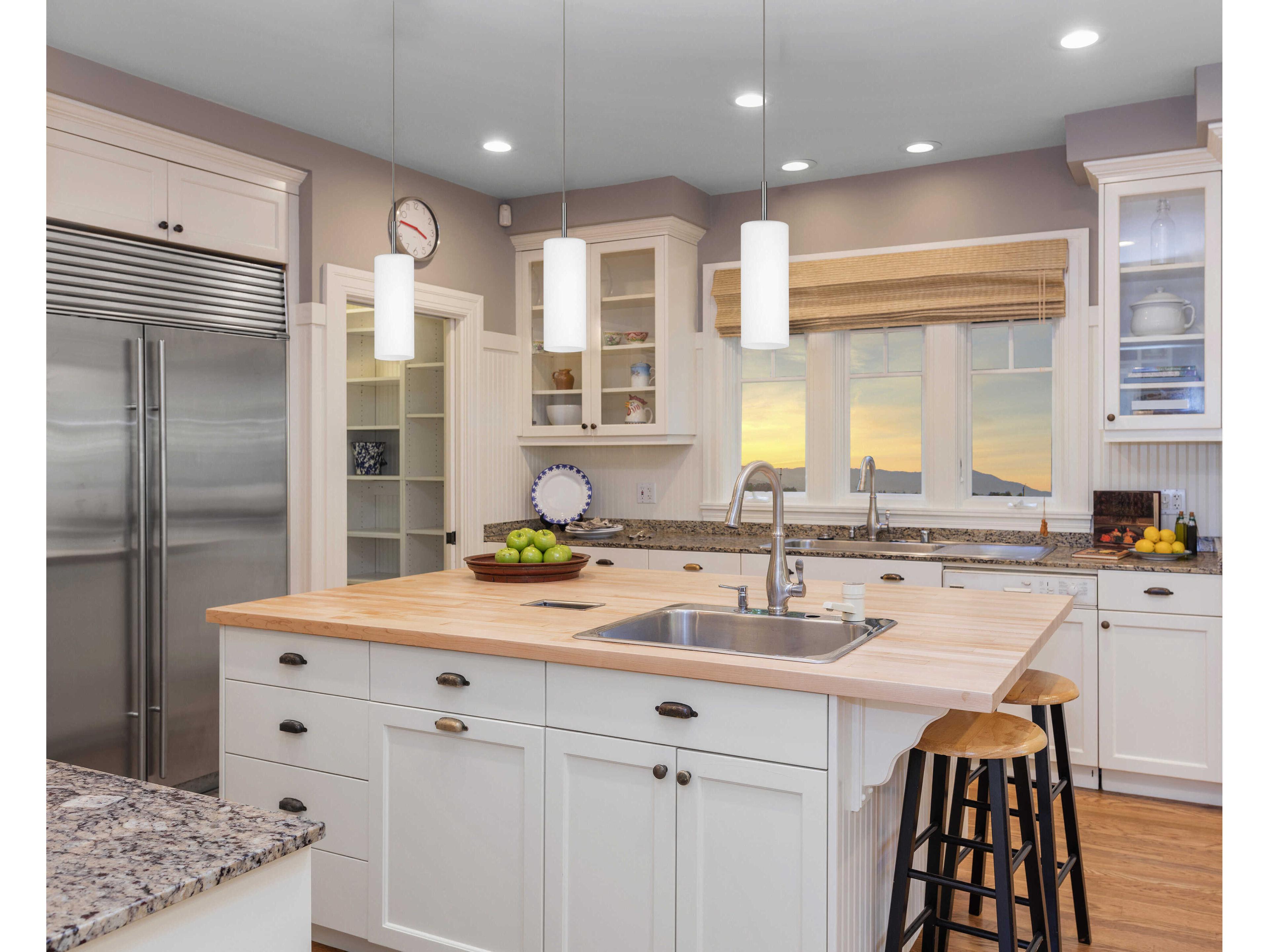 Eglo Troy 1-Light Matte Nickel Cylinder Mini Pendant