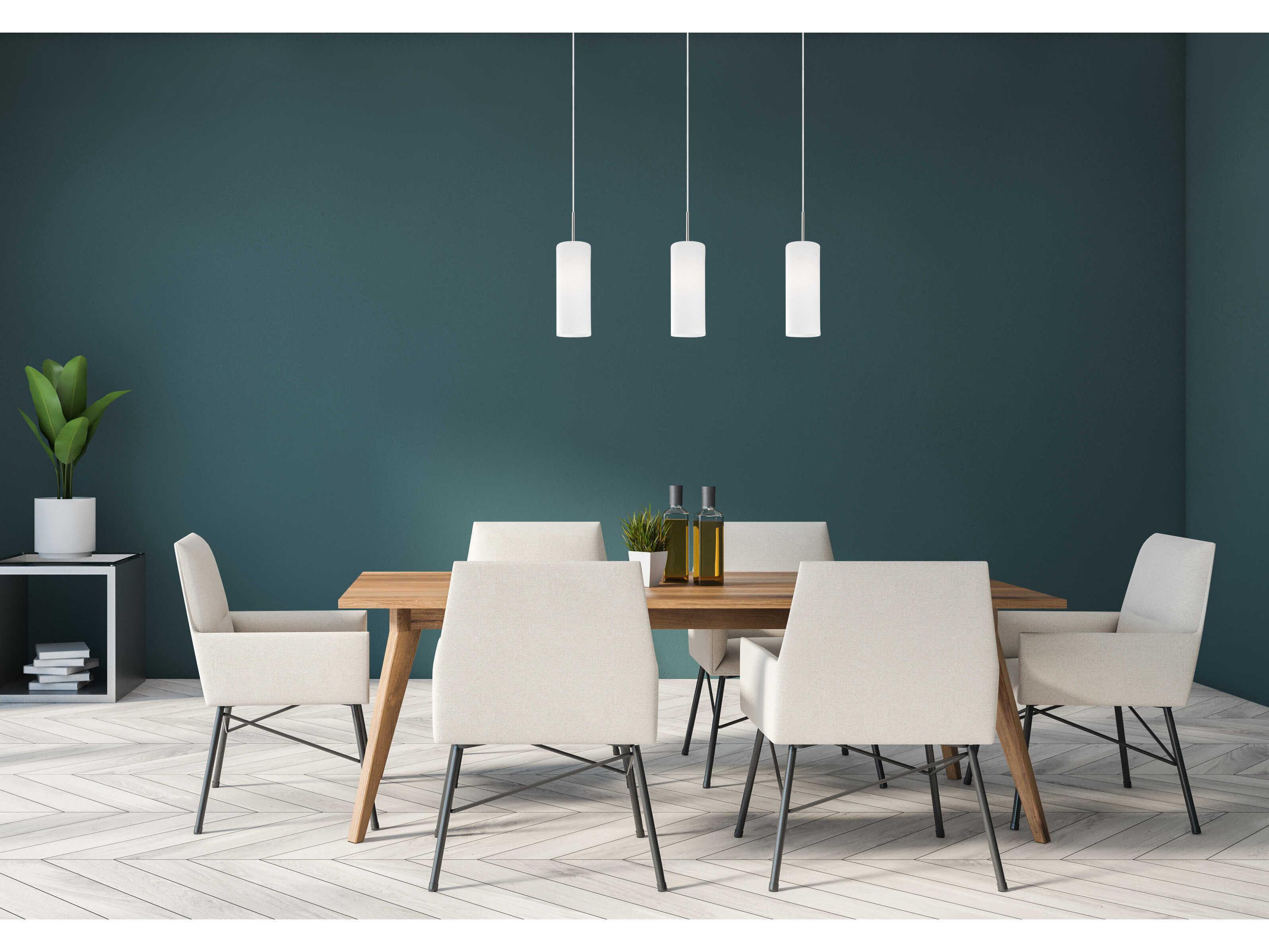 Eglo Troy 3-Light Matte Nickel Cylinder Island Pendant