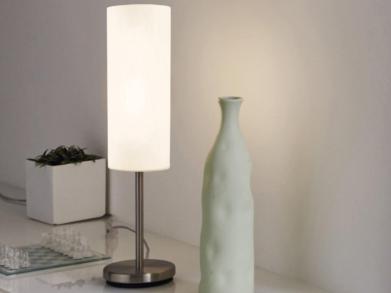 Eglo Troy Matte Nickel White Frosted Glass Table Lamp