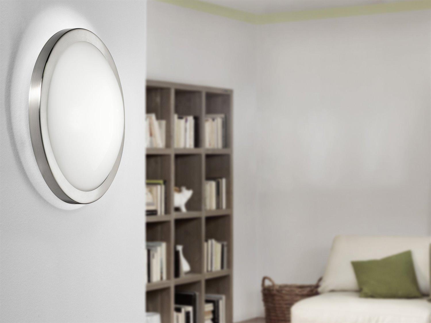 Eglo Arezzo 1-Light Matte Nickel Round Flush Mount