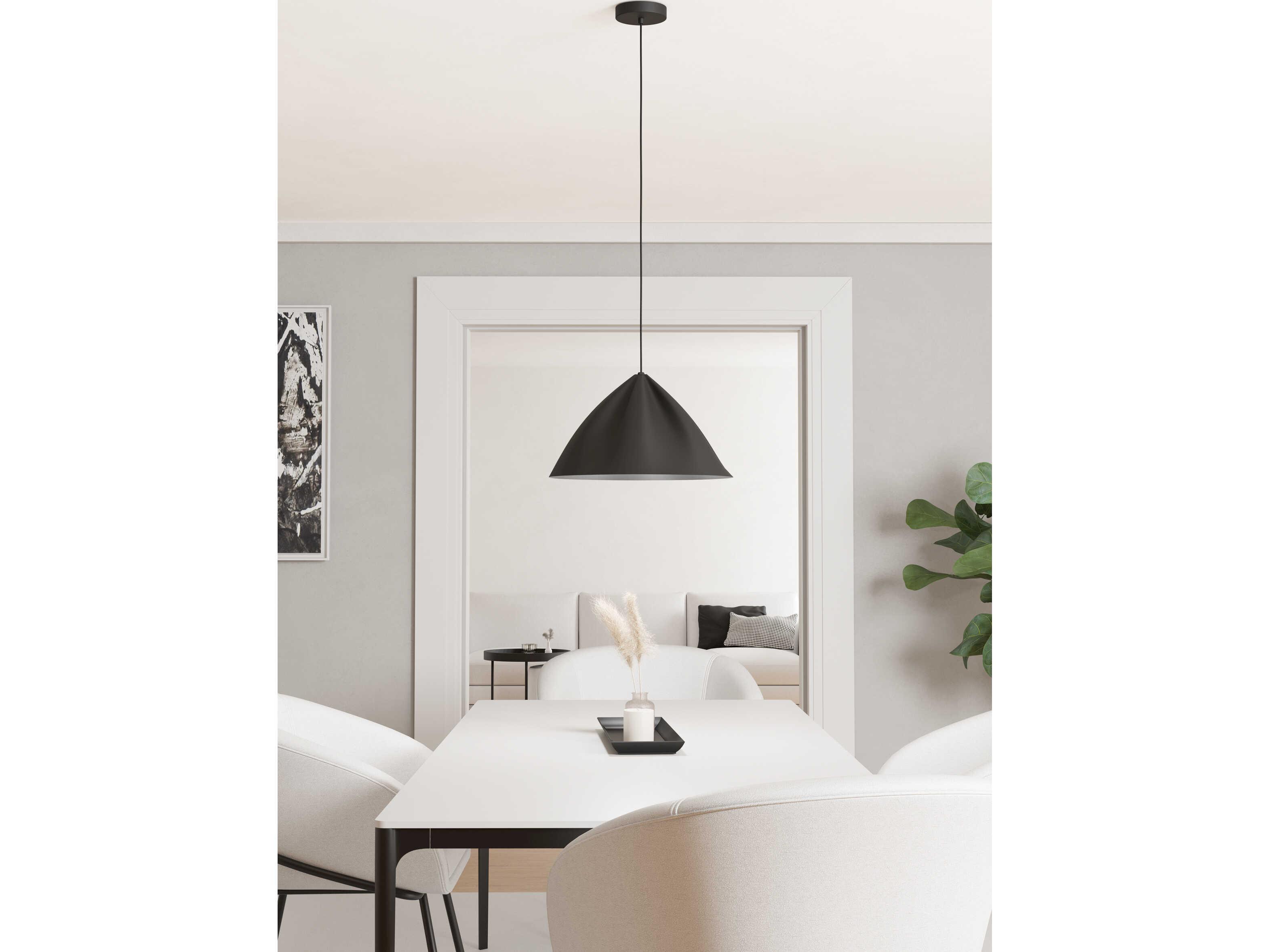 Eglo Podere 1-Light Structured Black Pendant