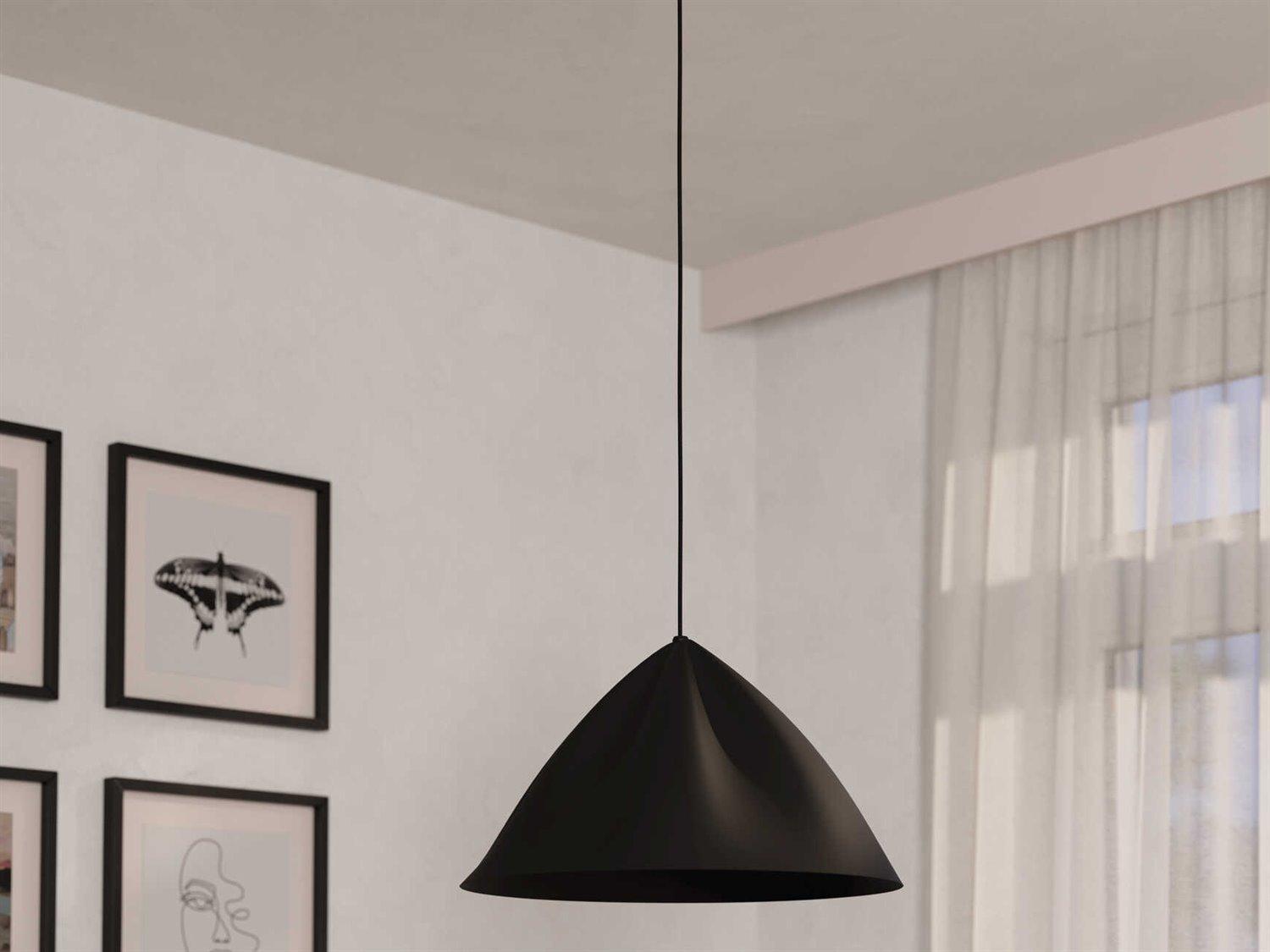 Eglo Podere 1-Light Structured Black Pendant