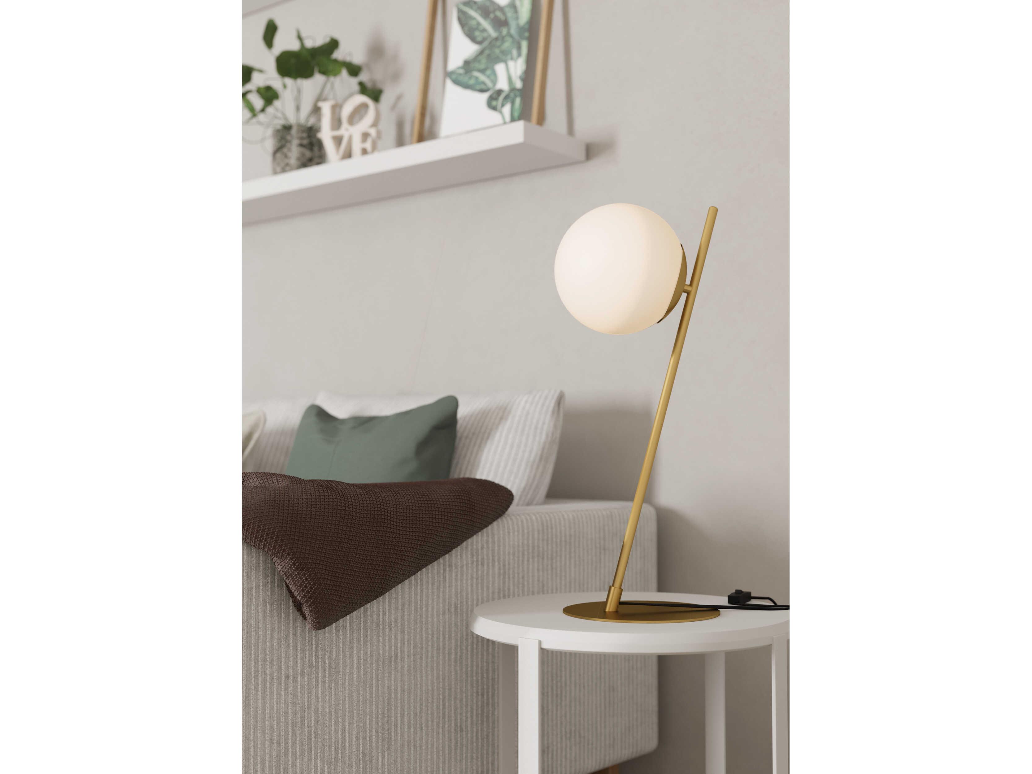 Eglo Rondo Brushed Gold White Glass Table Lamp