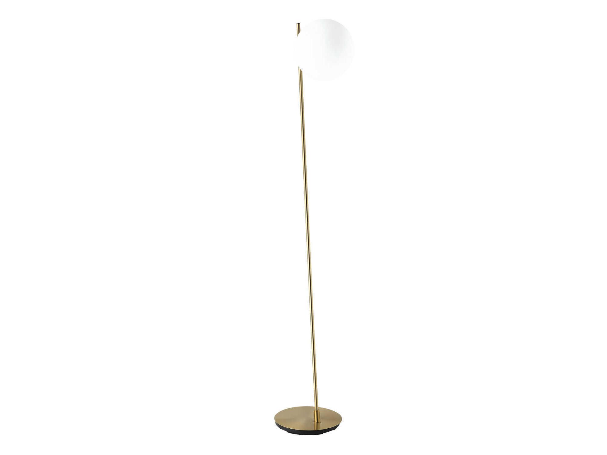 Eglo Rondo Brushed Gold White Glass Floor Lamp