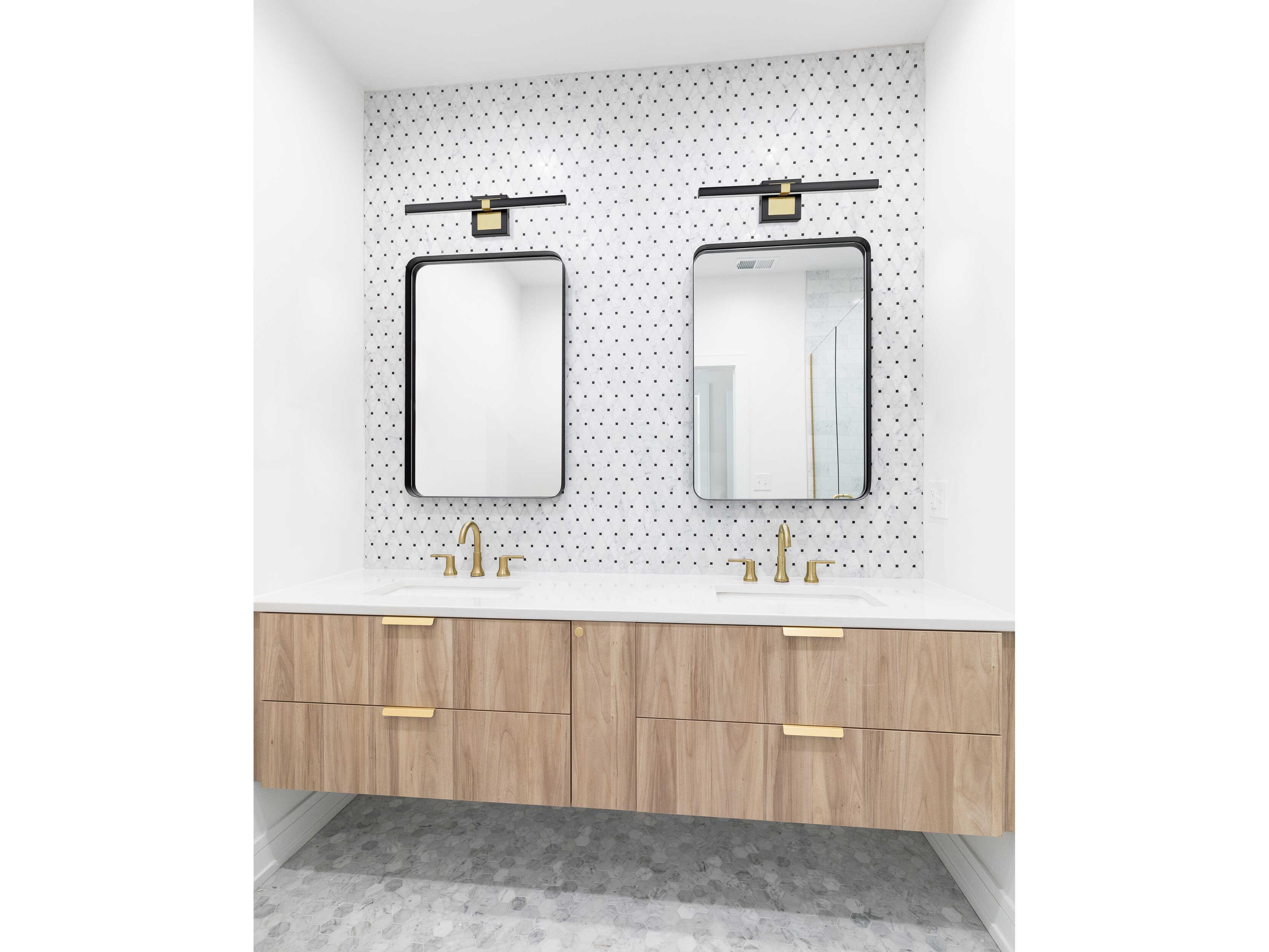 Eglo Pierro Matte Black Brushed Brass Vanity Light