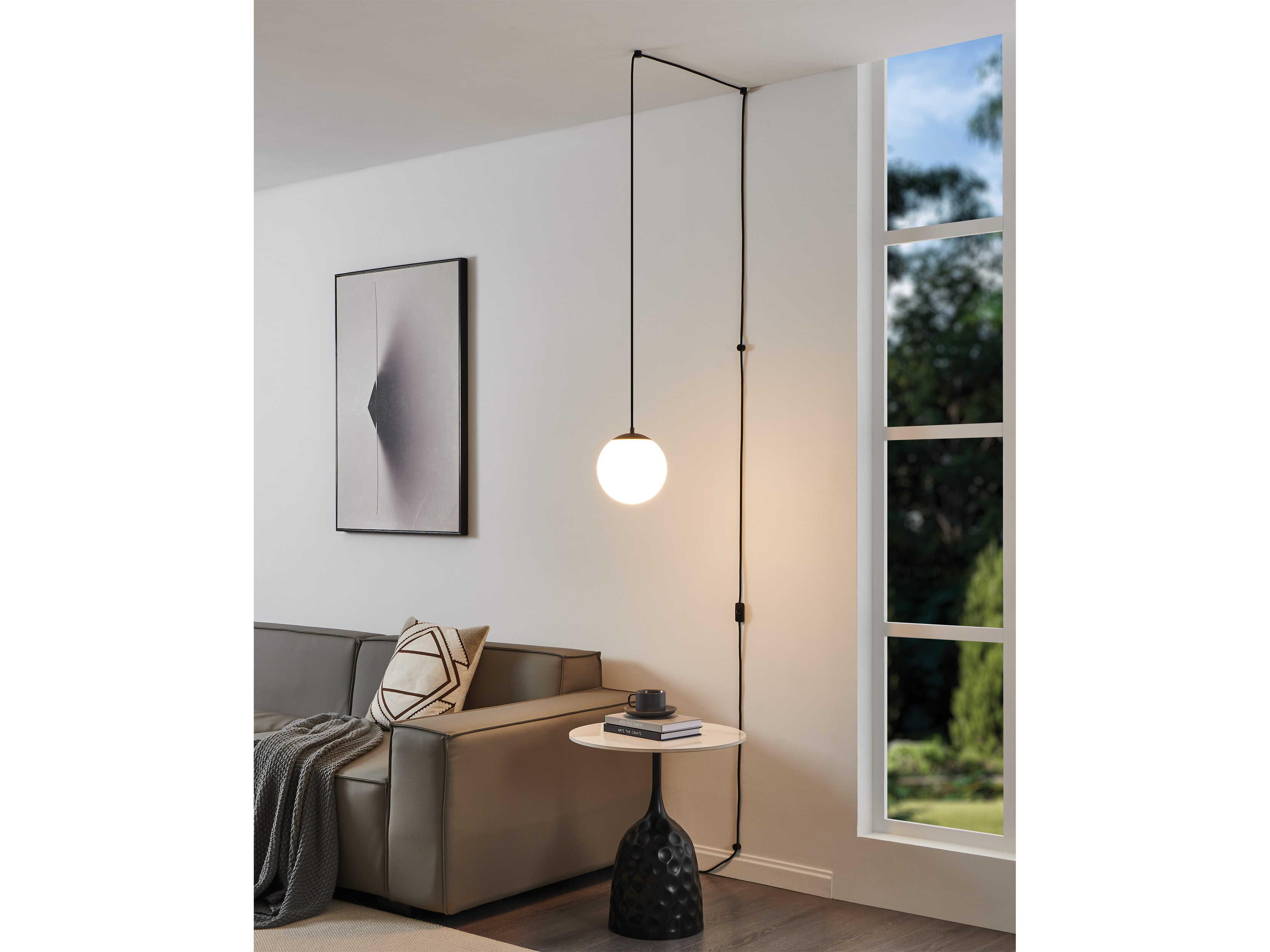 Eglo Rondo 1-Light Black Globe Mini Pendant