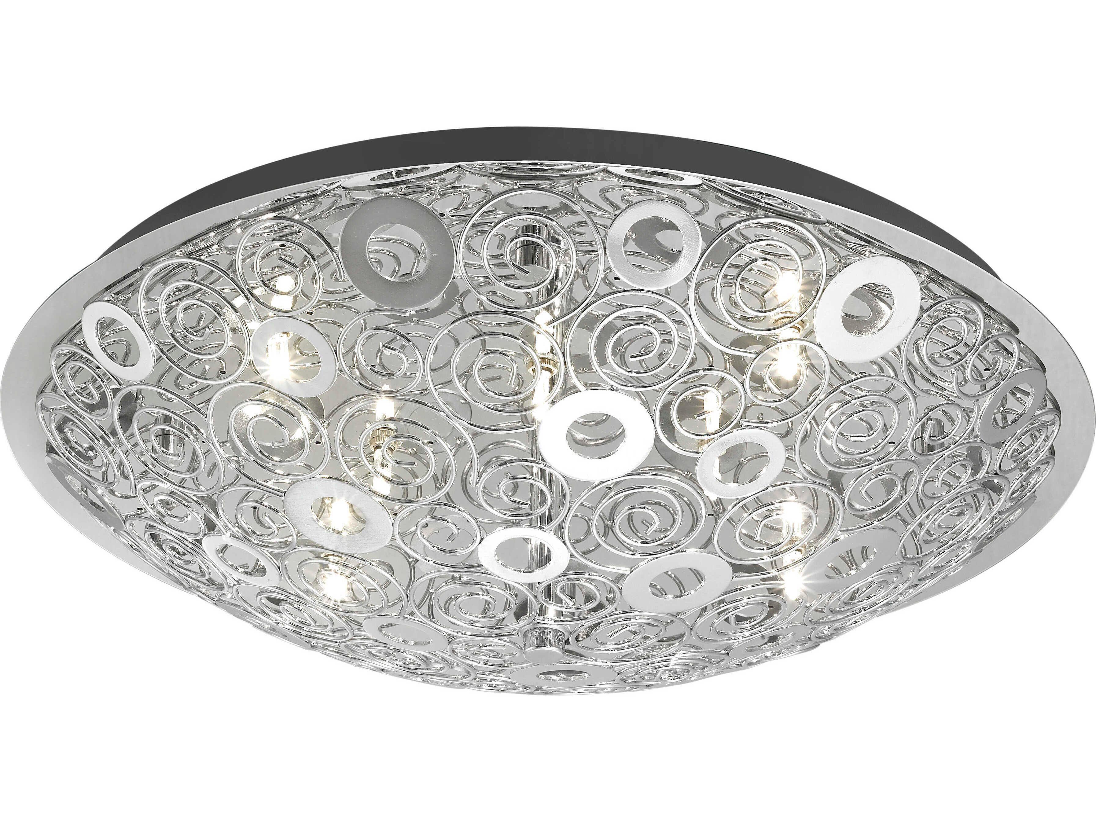 Eglo Cromer 12-Light Chrome Bowl Flush Mount