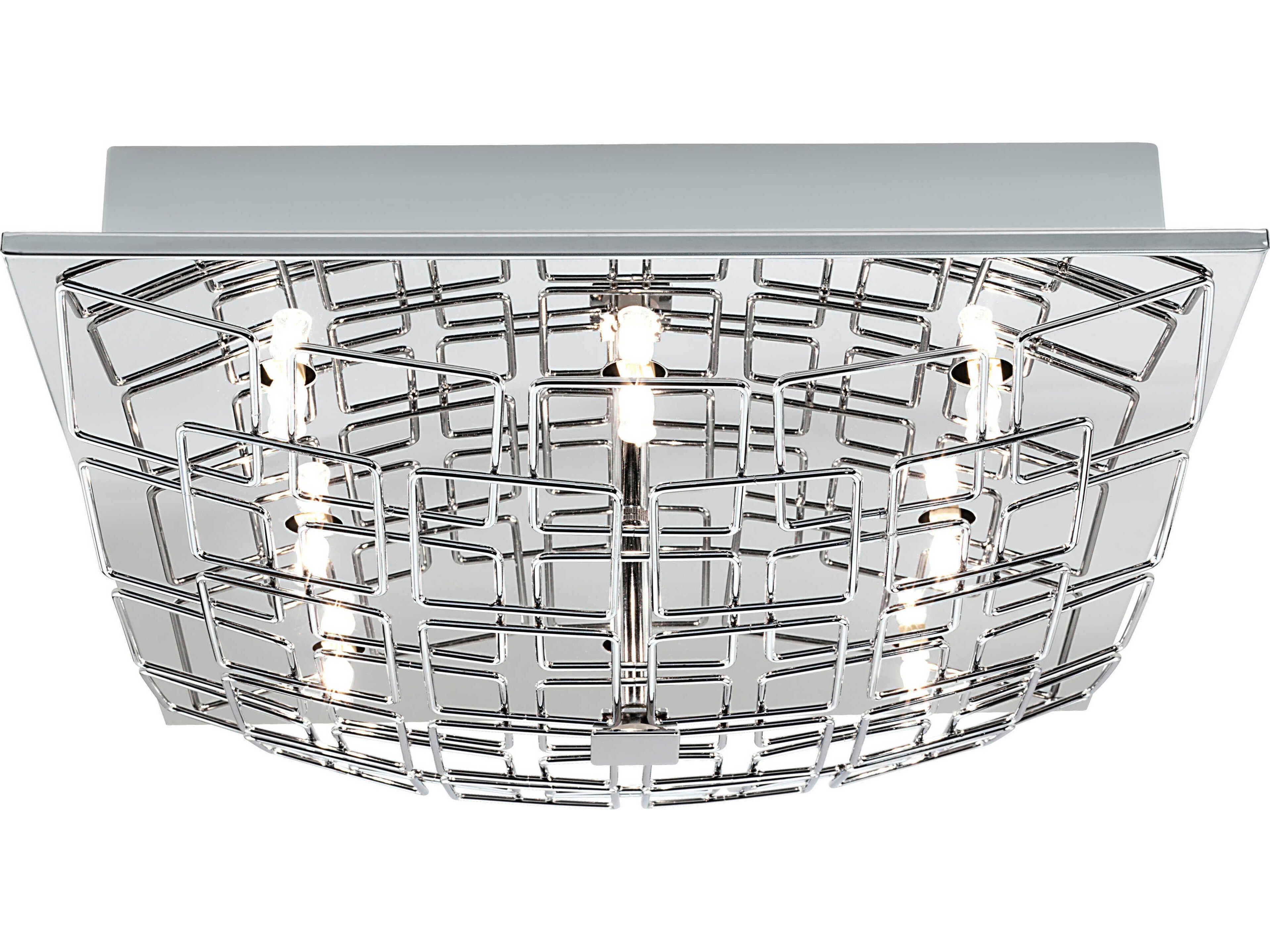 Eglo Cromer 8-Light Chrome Flush Mount