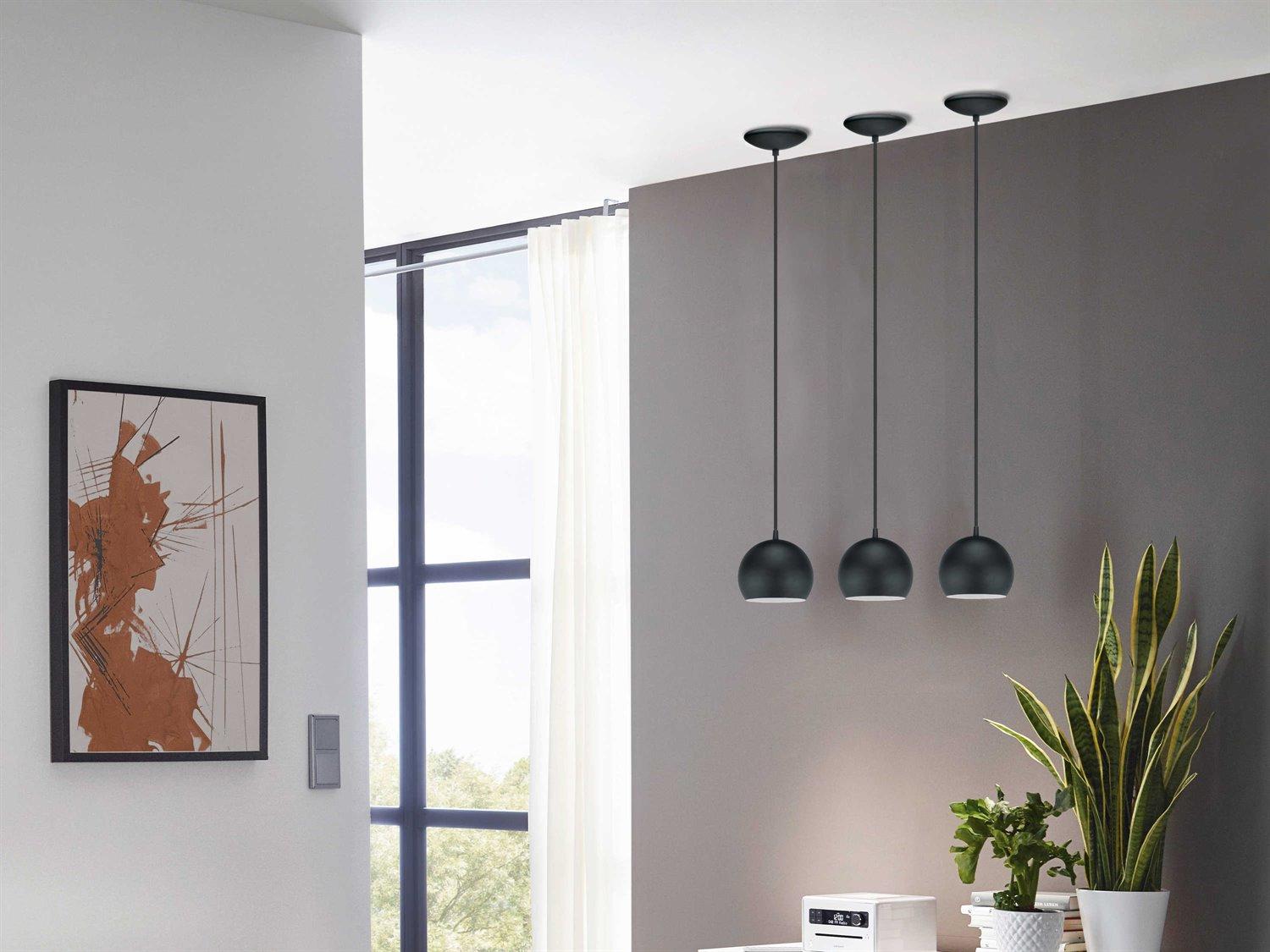 Eglo Petto 1-Light Black Globe Mini Pendant