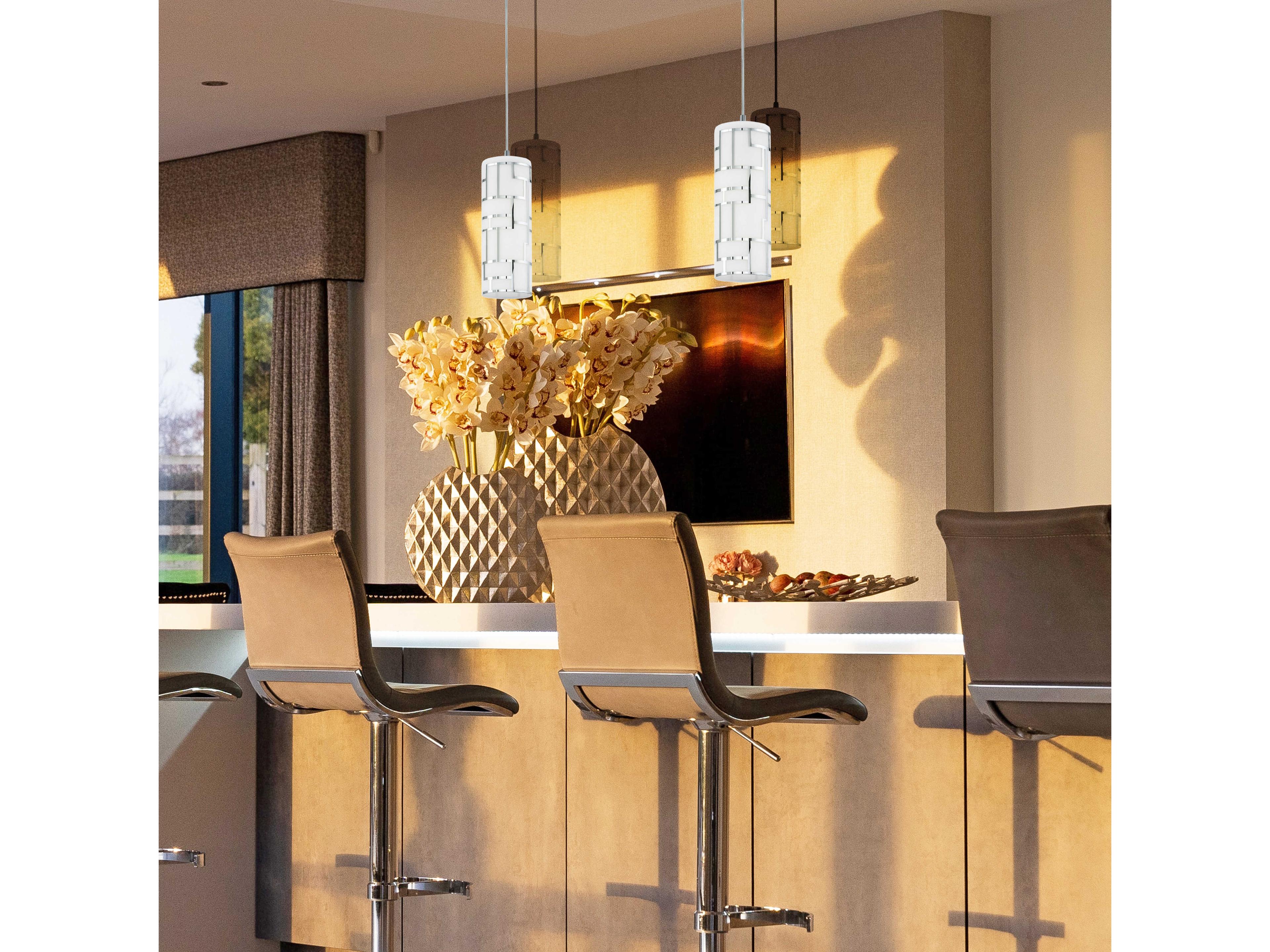 Eglo Bayman 1-Light Chrome Cylinder Mini Pendant