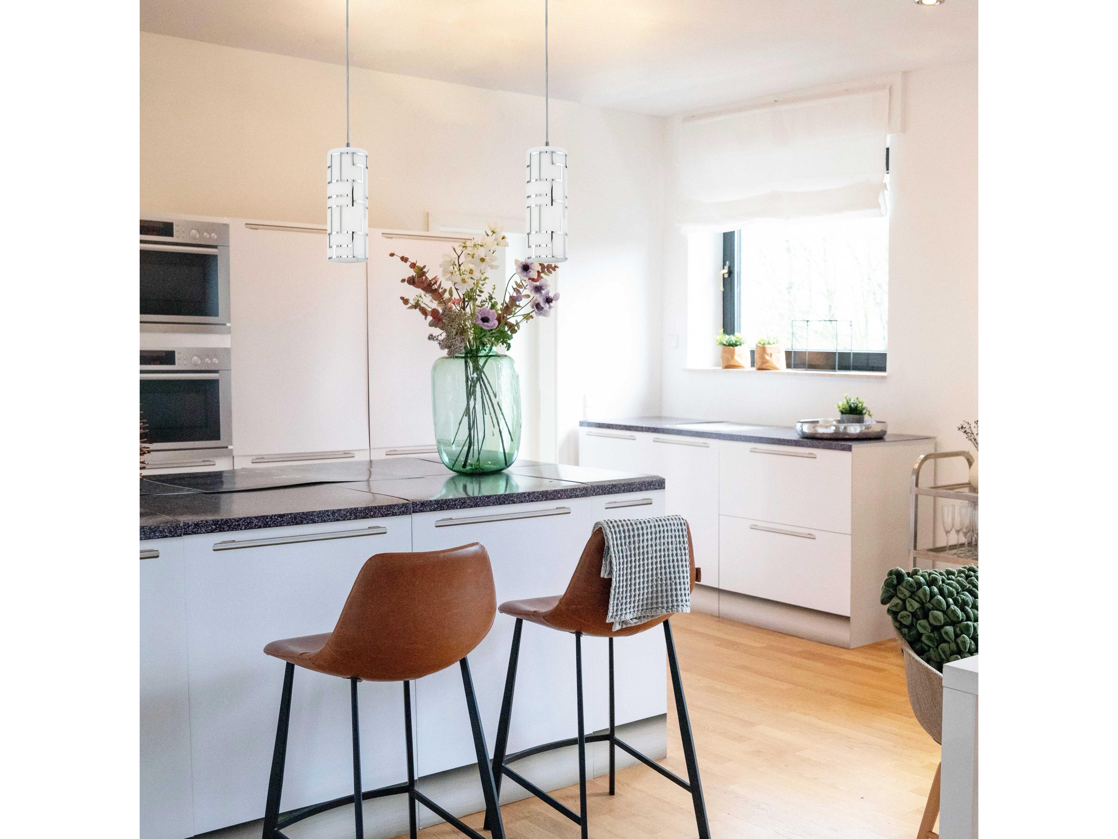 Eglo Bayman 1-Light Chrome Cylinder Mini Pendant