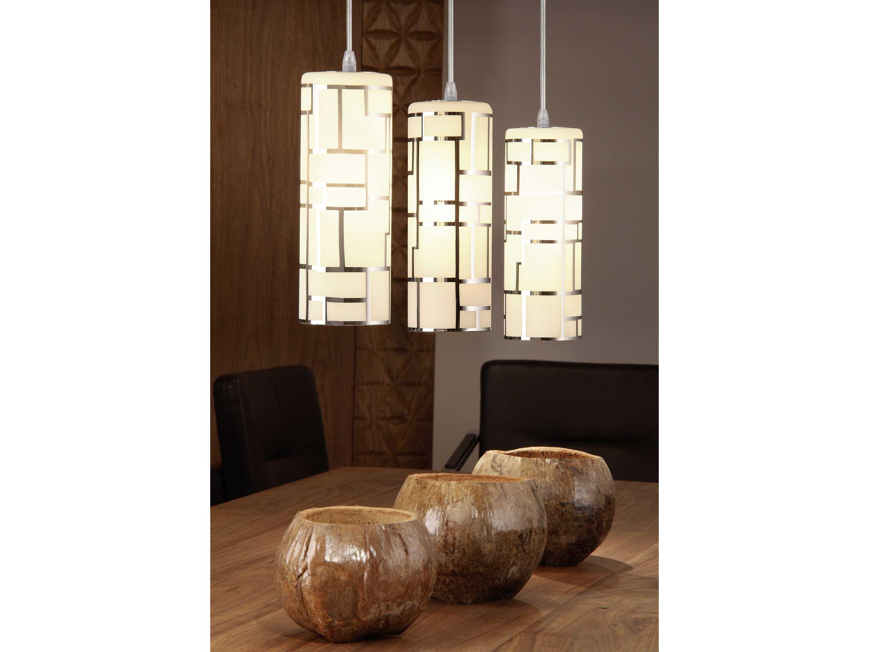 Eglo Bayman 3-Light Chrome Cylinder Island Pendant