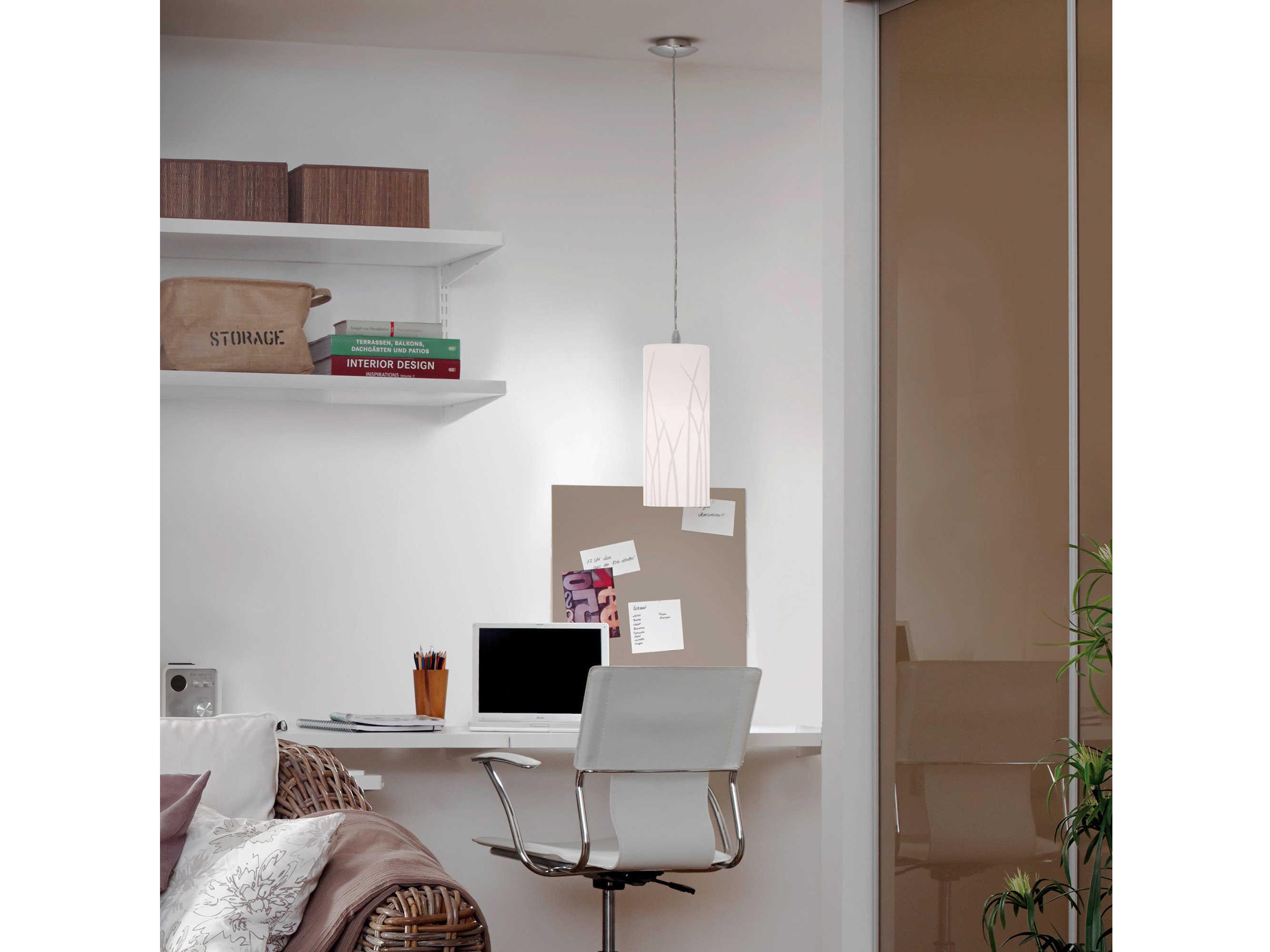Eglo Rivato 1-Light White Chrome Cylinder Mini Pendant