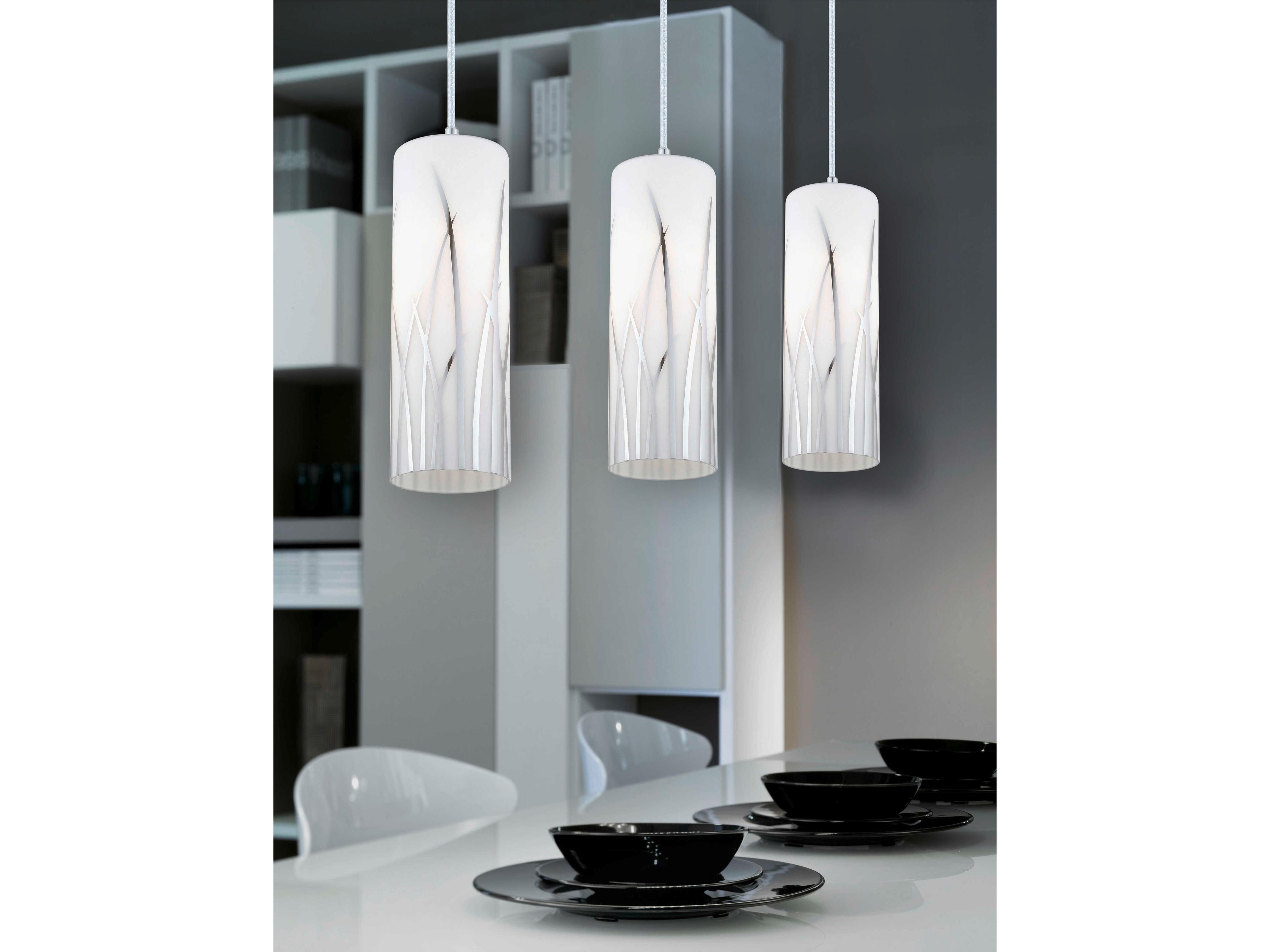 Eglo Rivato 3-Light Chrome Cylinder Island Pendant