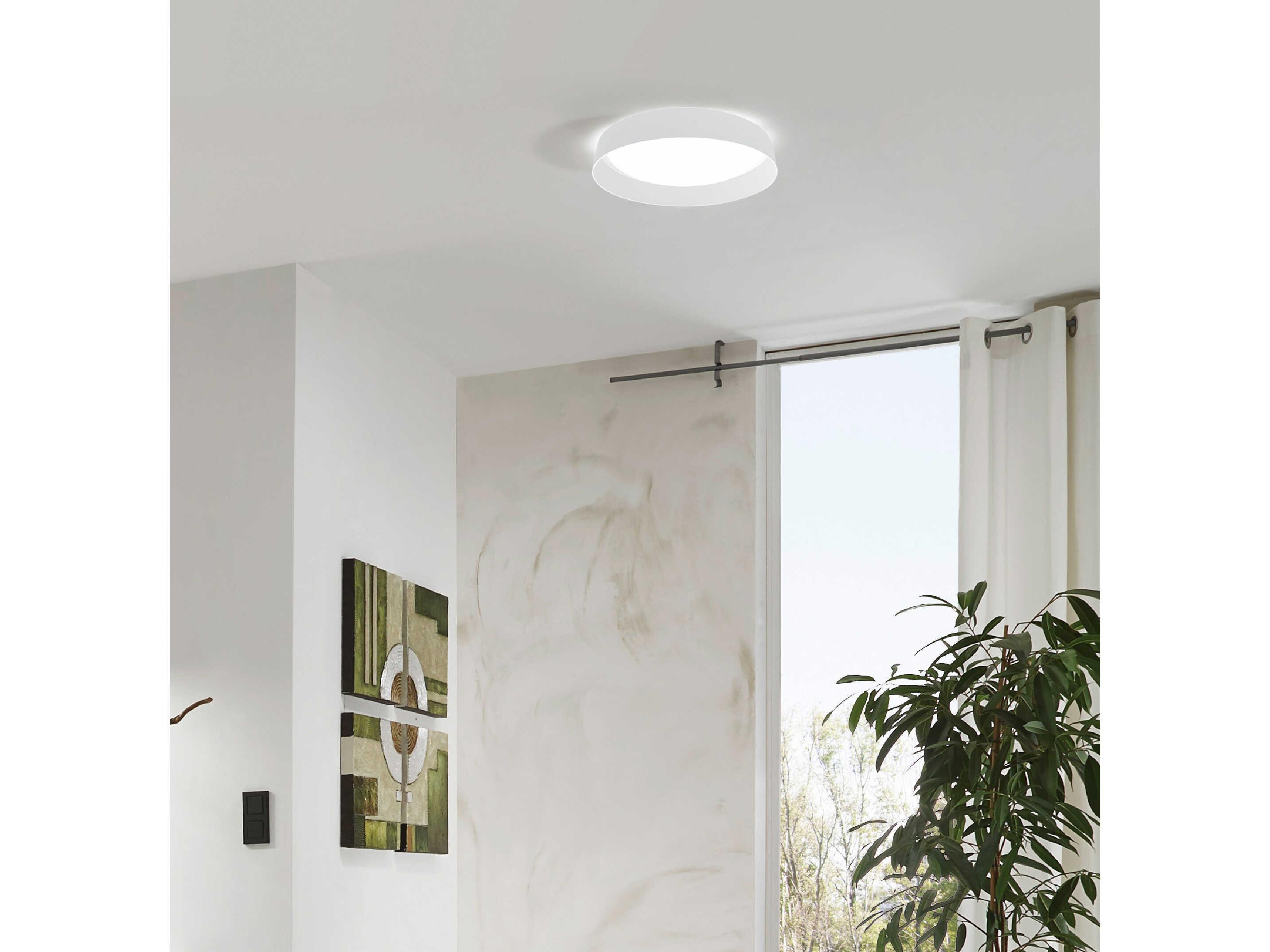 Eglo Palomaro 1-Light White Round Flush Mount