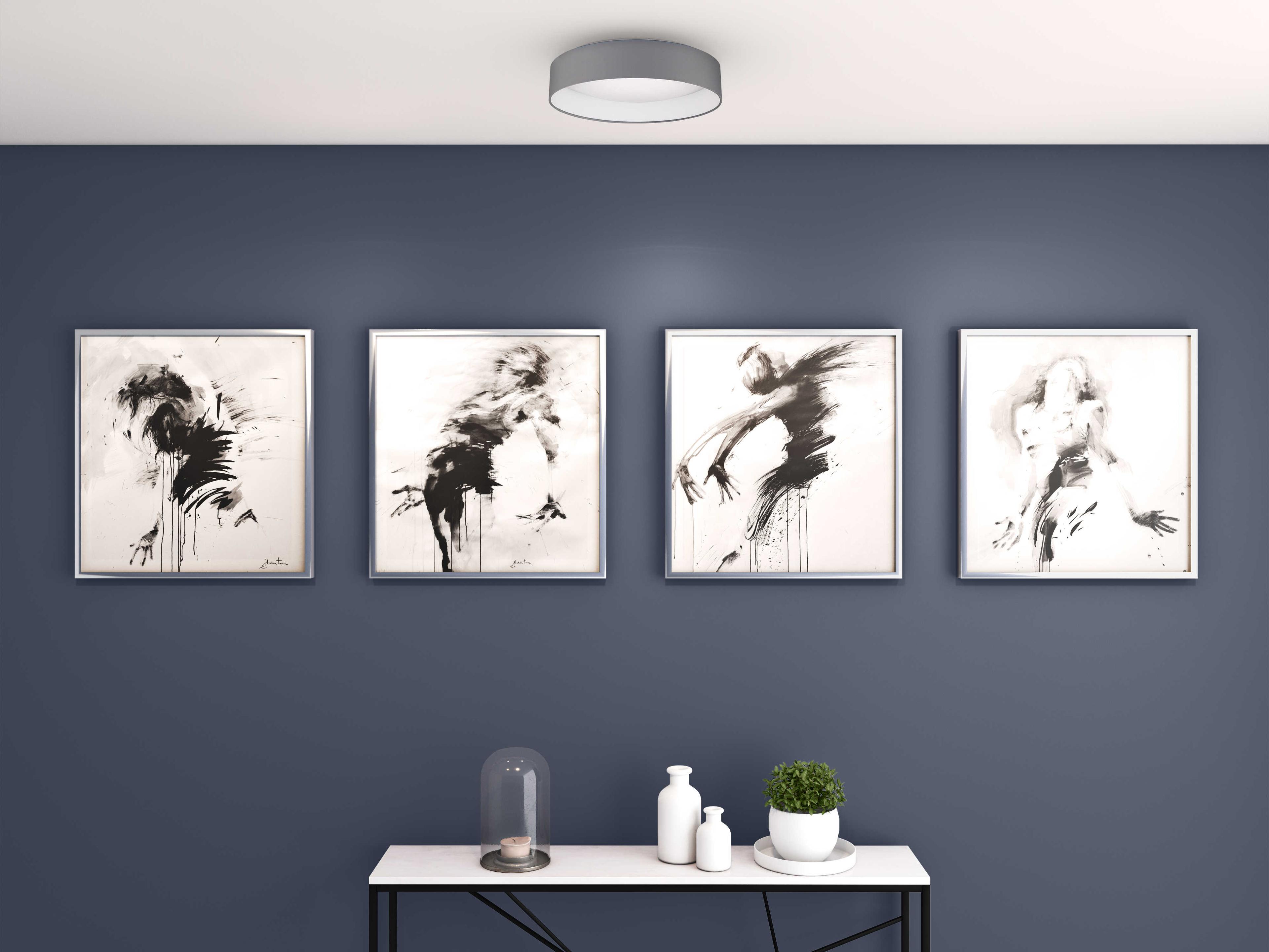 Eglo Palomaro 1-Light White Gray Round Flush Mount