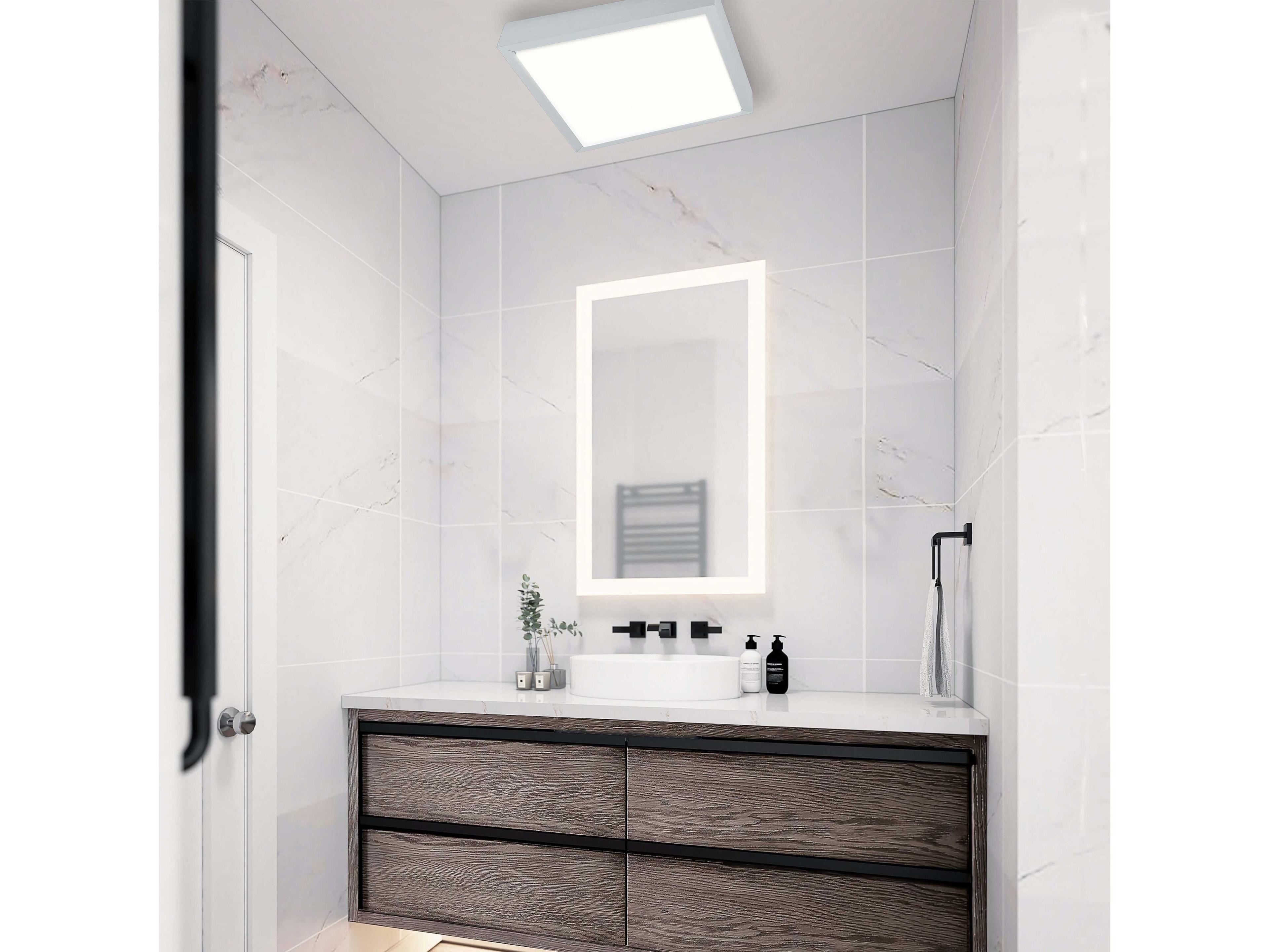 Eglo Idun 1-Light Brushed Aluminum Silver Flush Mount