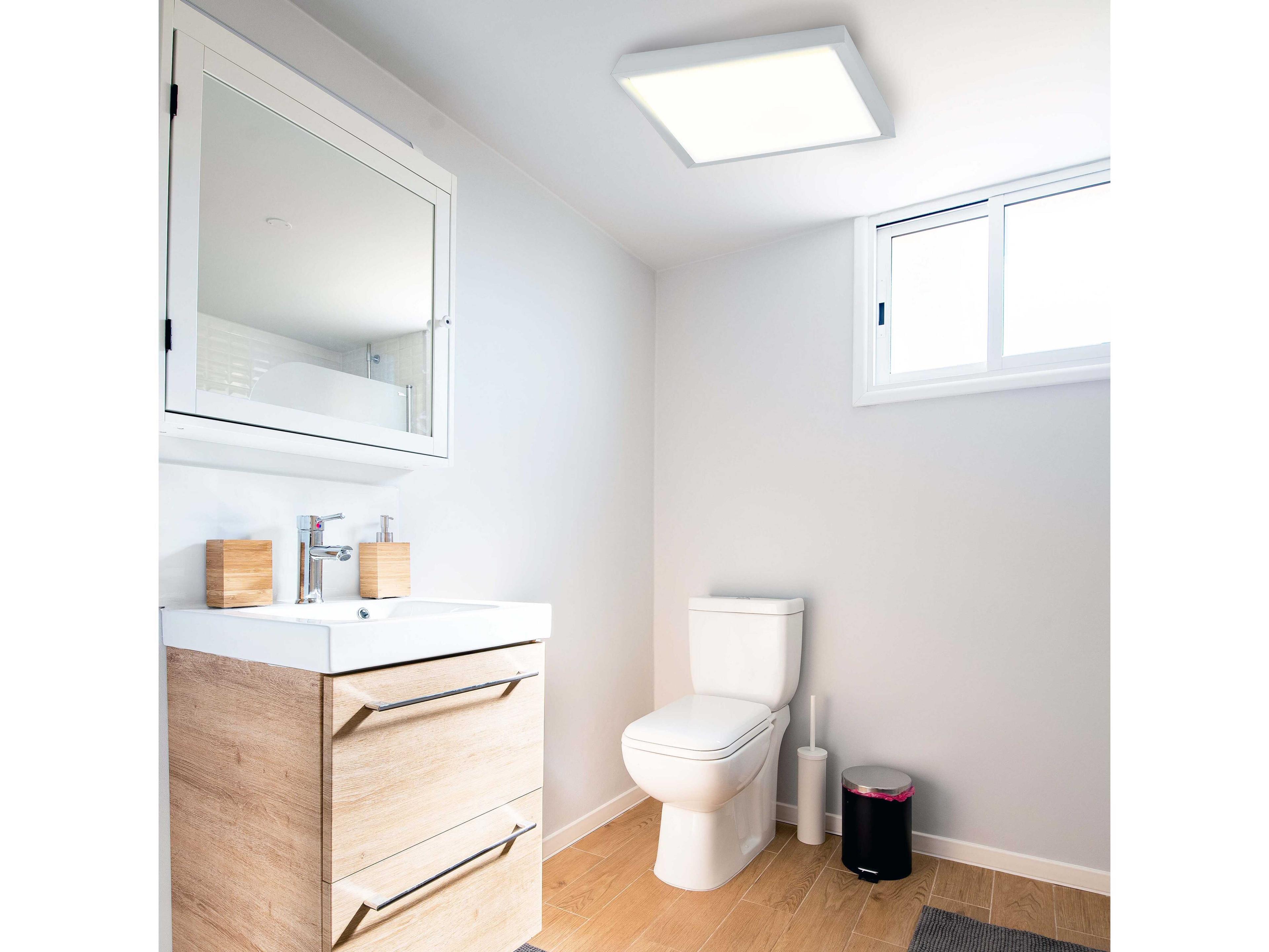 Eglo Idun 1-Light Brushed Aluminum Silver Flush Mount