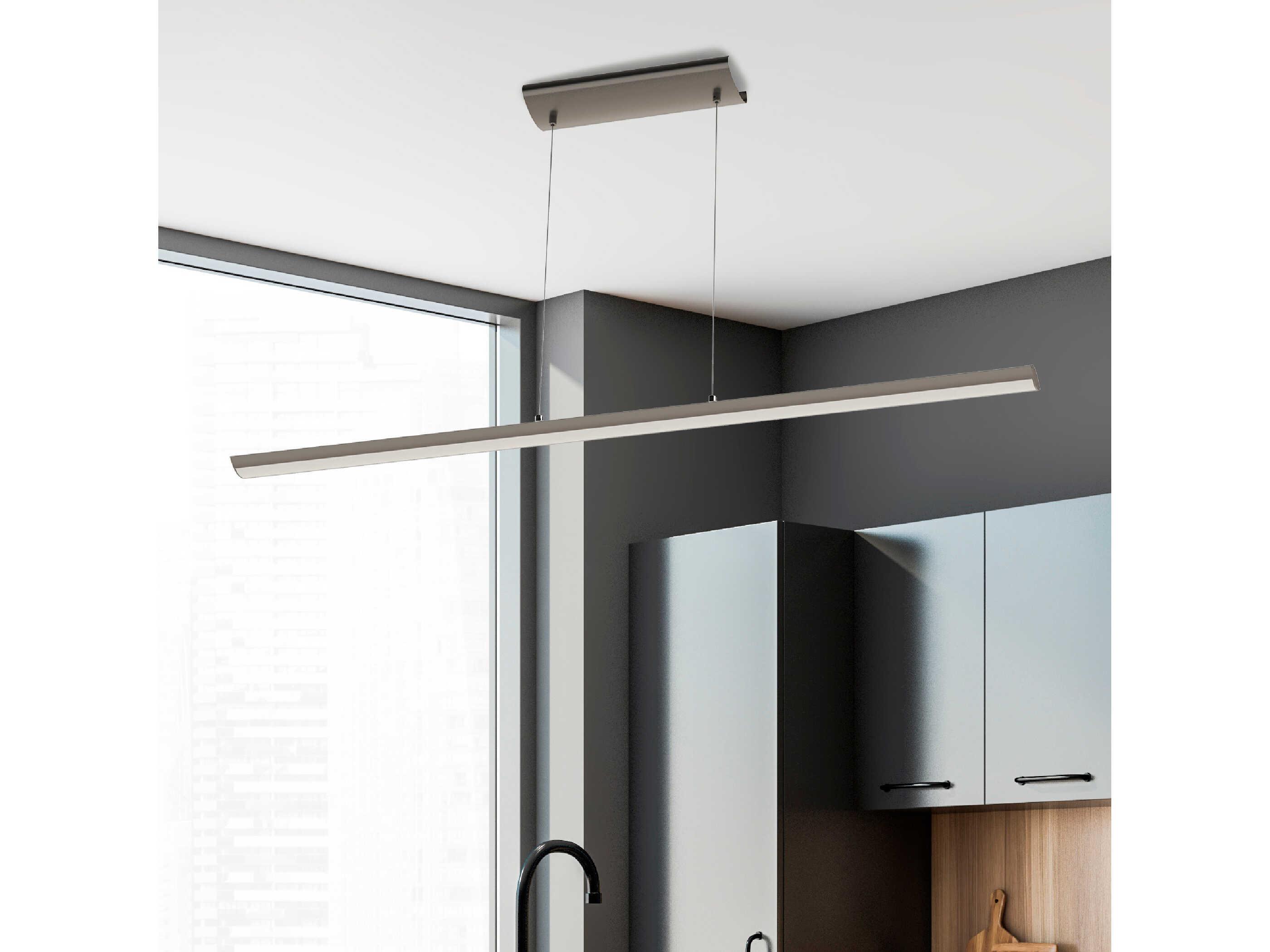 Eglo Pellaro 3-Light Matte Black Linear Island Pendant