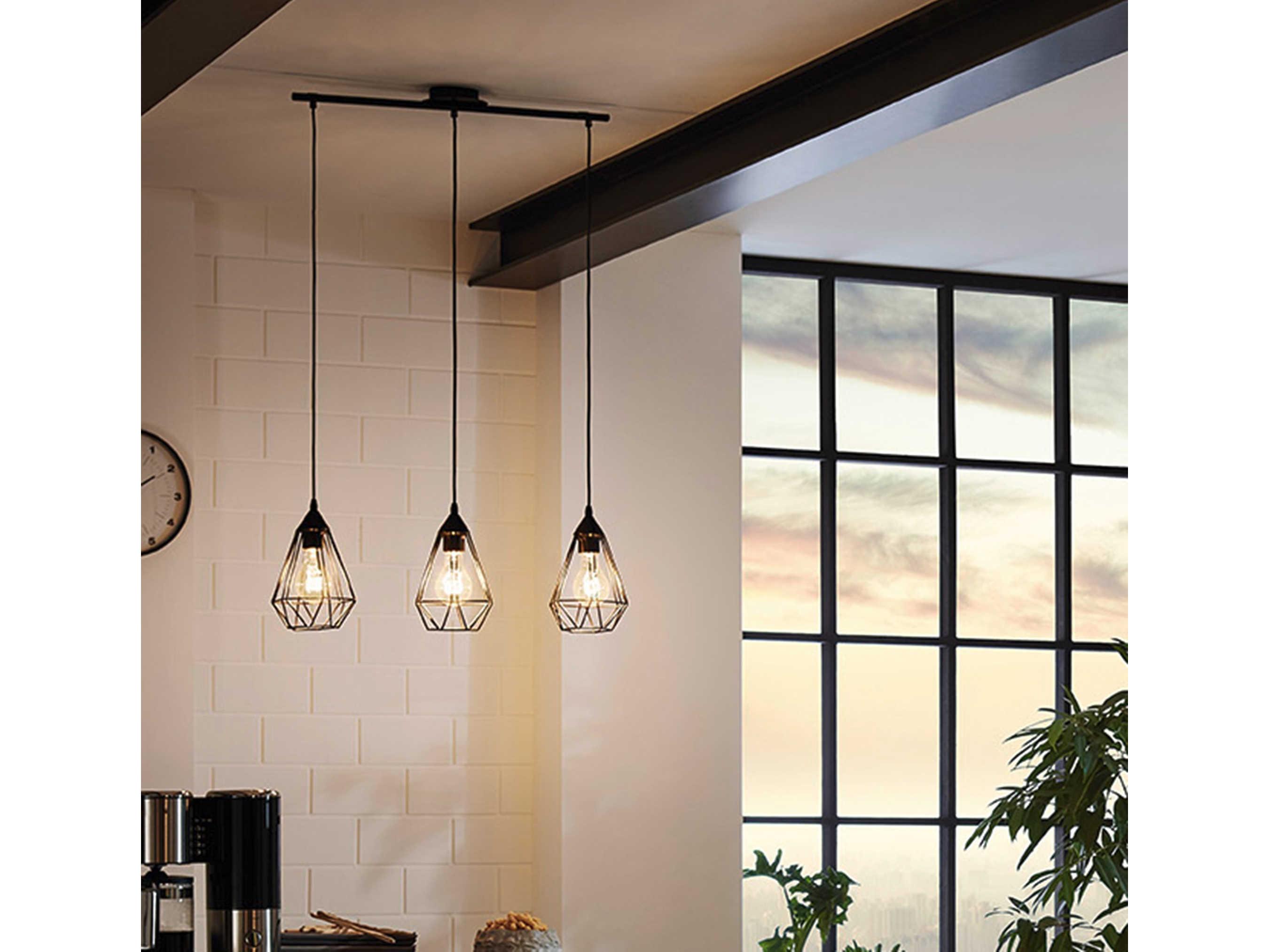 Eglo Tarbes 3-Light Matte Black Island Pendant