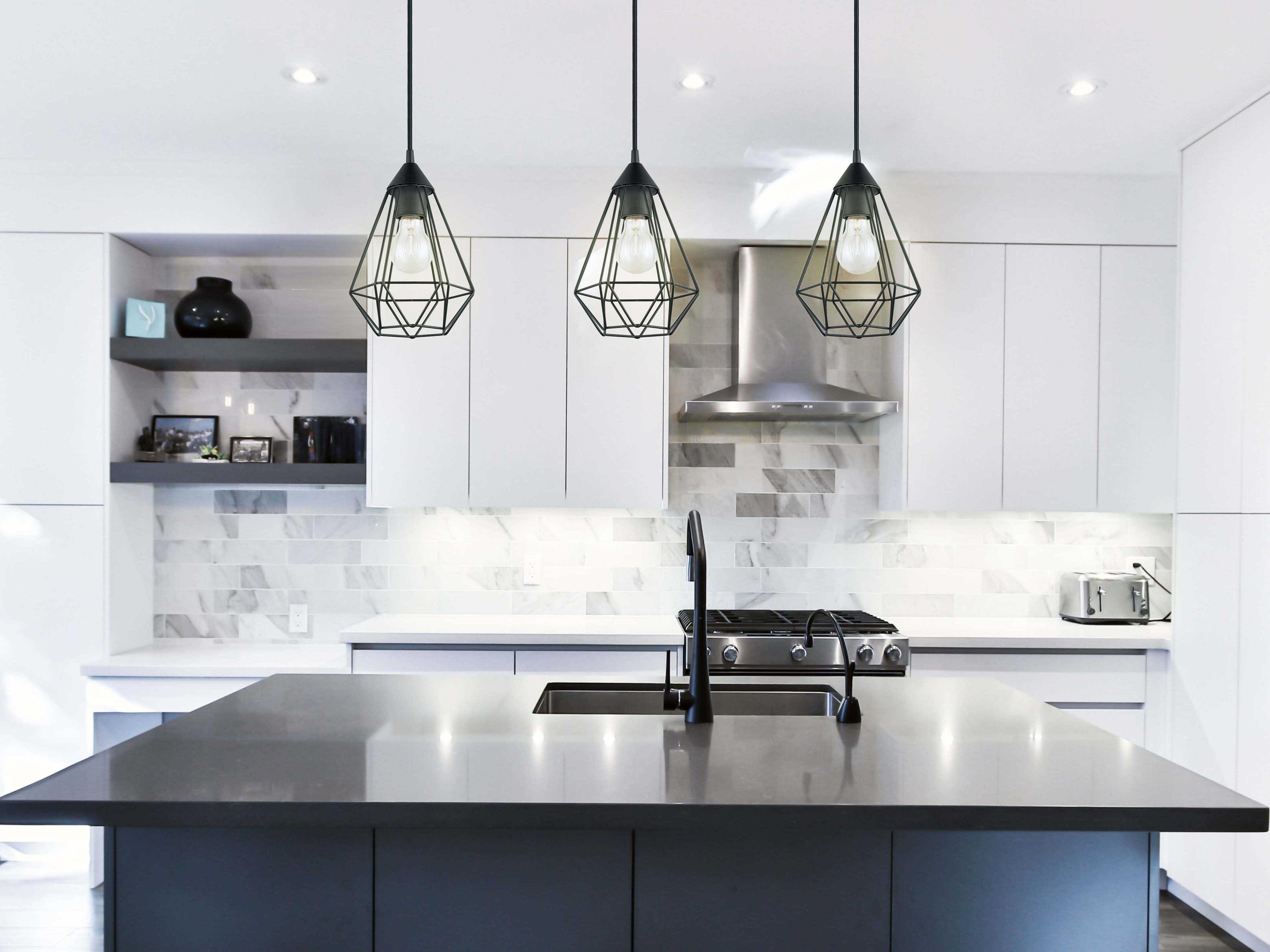 Eglo Tarbes 3-Light Matte Black Island Pendant