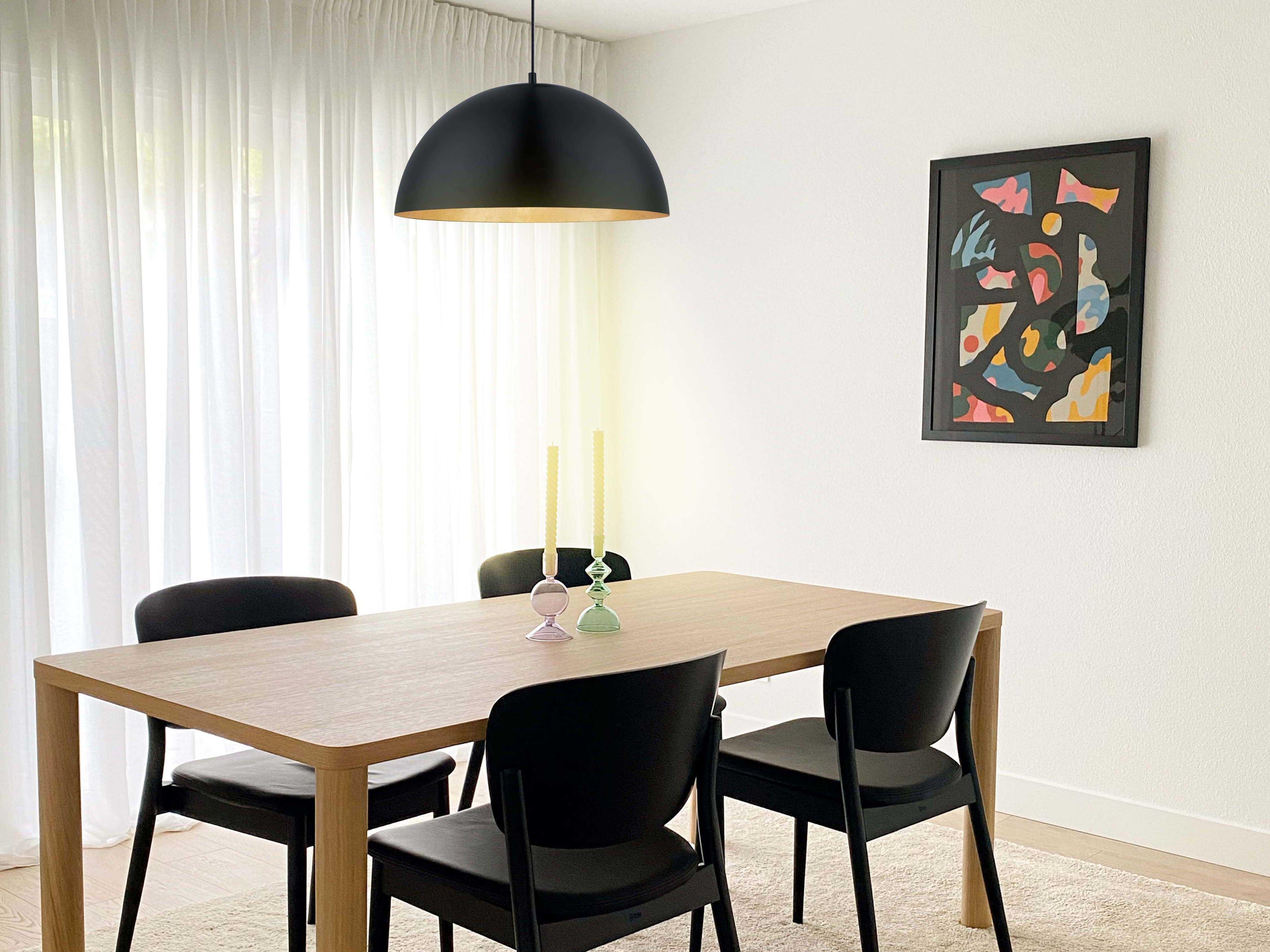 Eglo Gaetano 1-Light Black Gold Dome Pendant