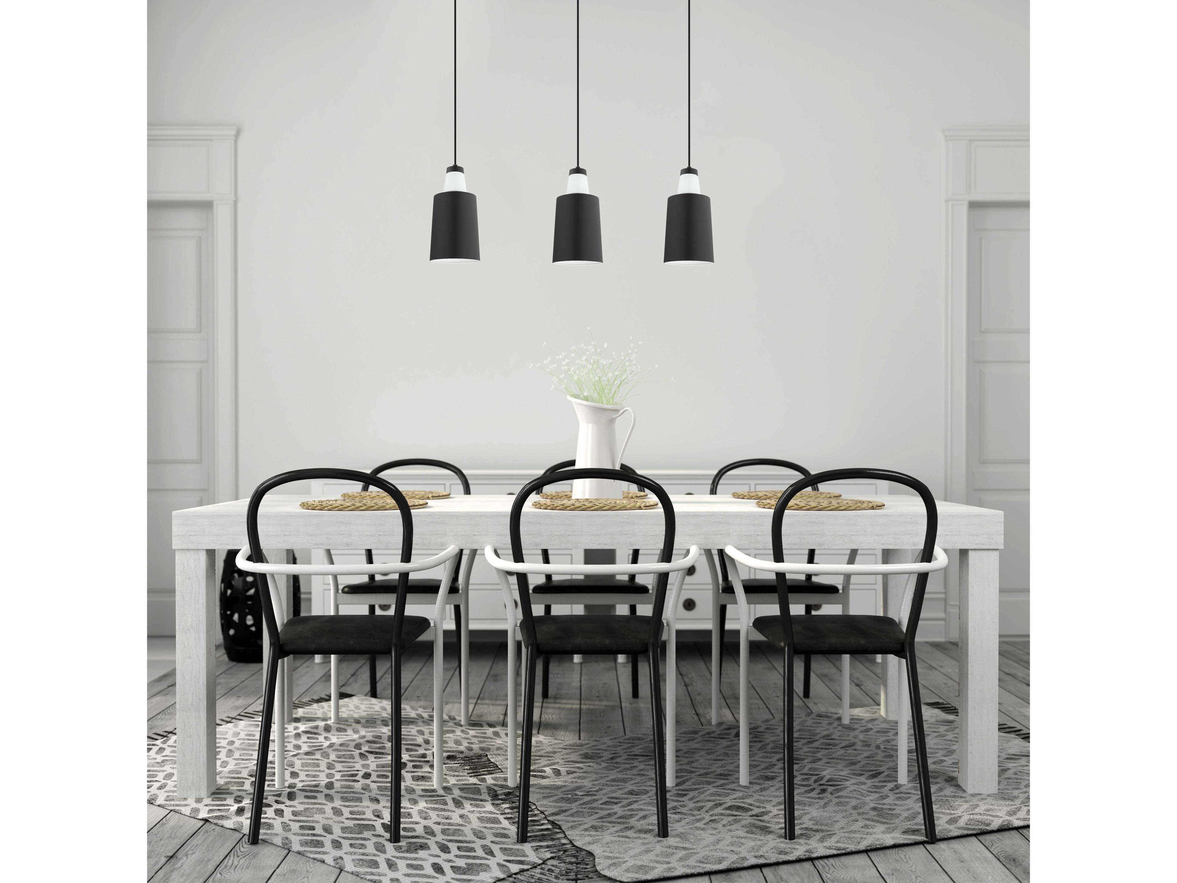 Eglo Tabanera 1-Light Black Cylinder Mini Pendant
