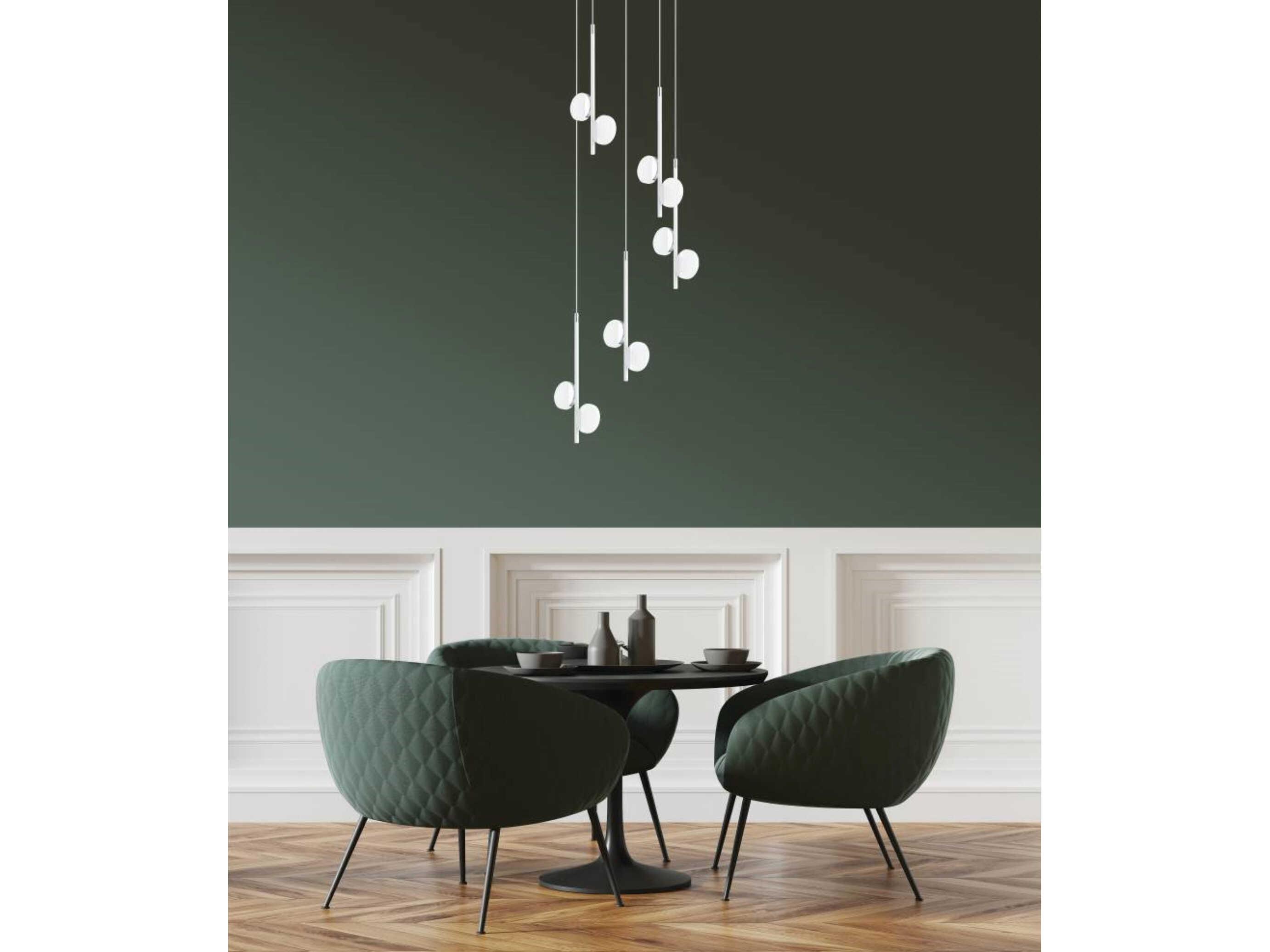 Eglo Olindra 10-Light White Chrome Round Pendant