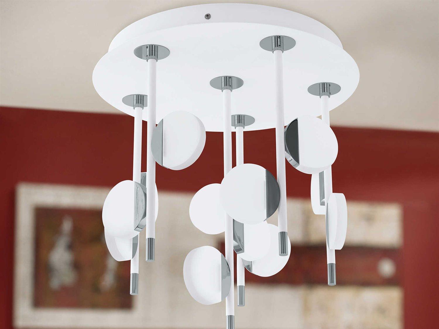 Eglo Olindra 12-Light White Chrome Semi Flush Mount