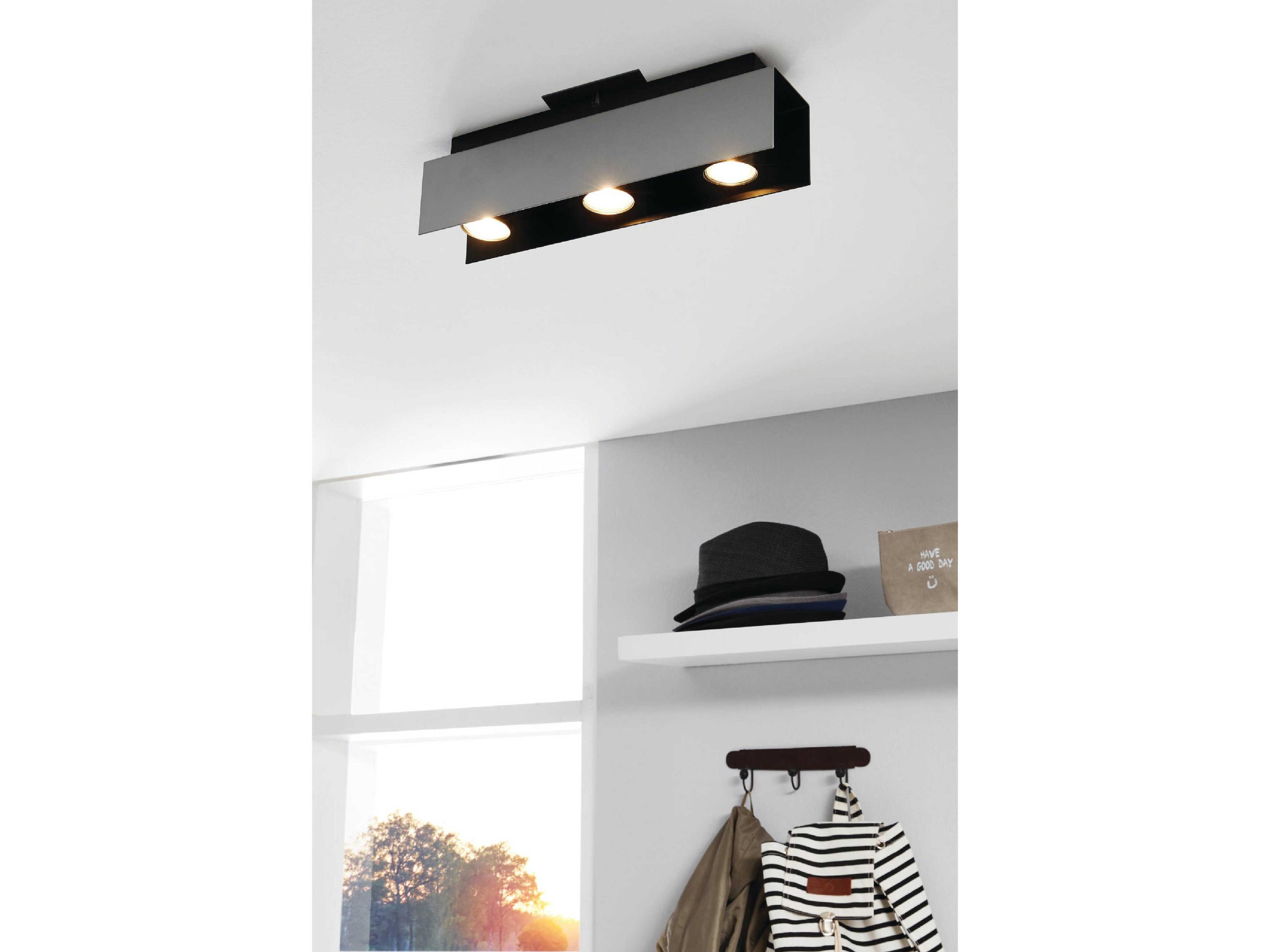 Eglo Viserba 3-Light Aluminum Black Linear Track & Rail Light