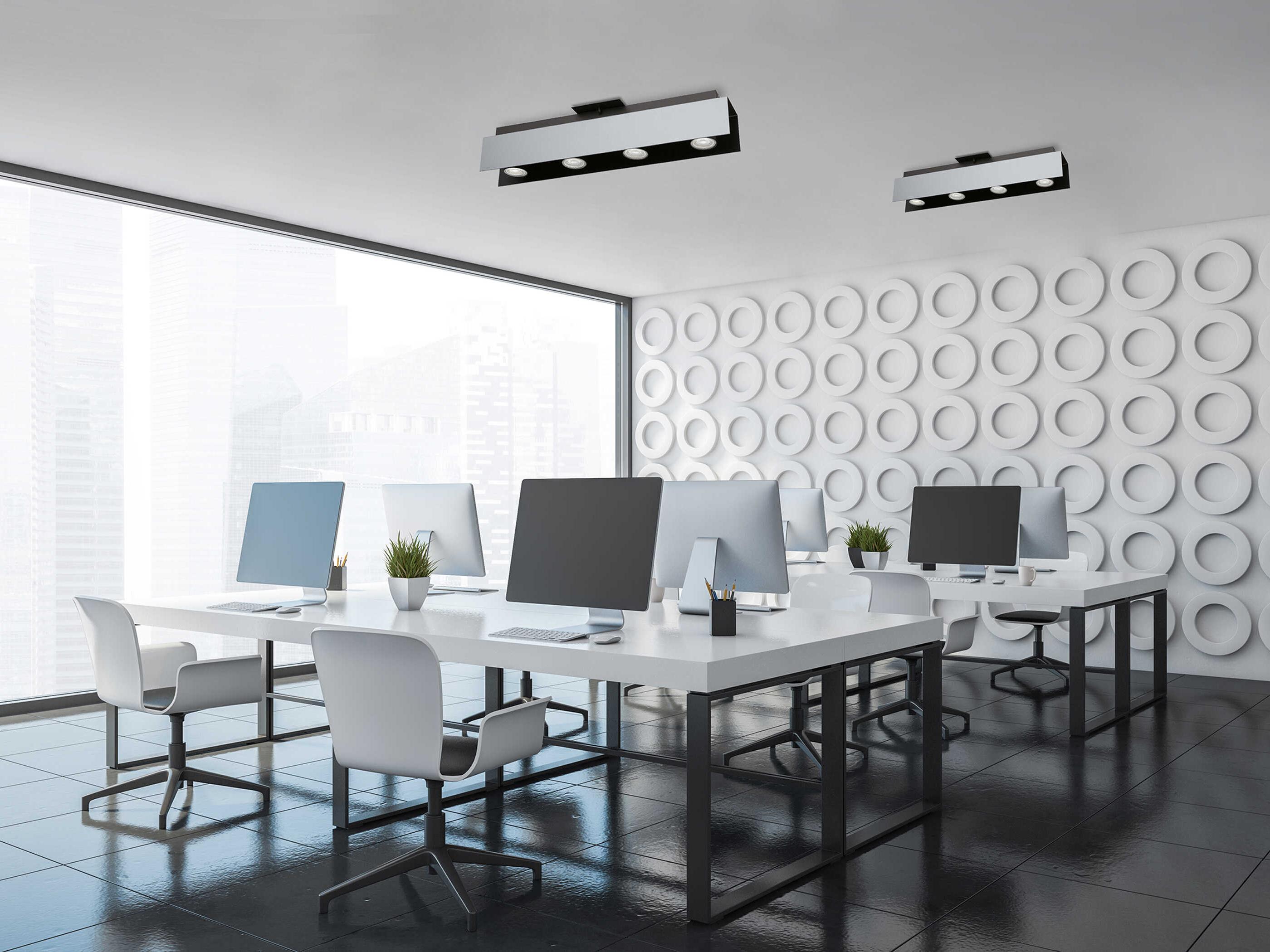 Eglo Viserba 4-Light Aluminum Black Linear Track & Rail Light