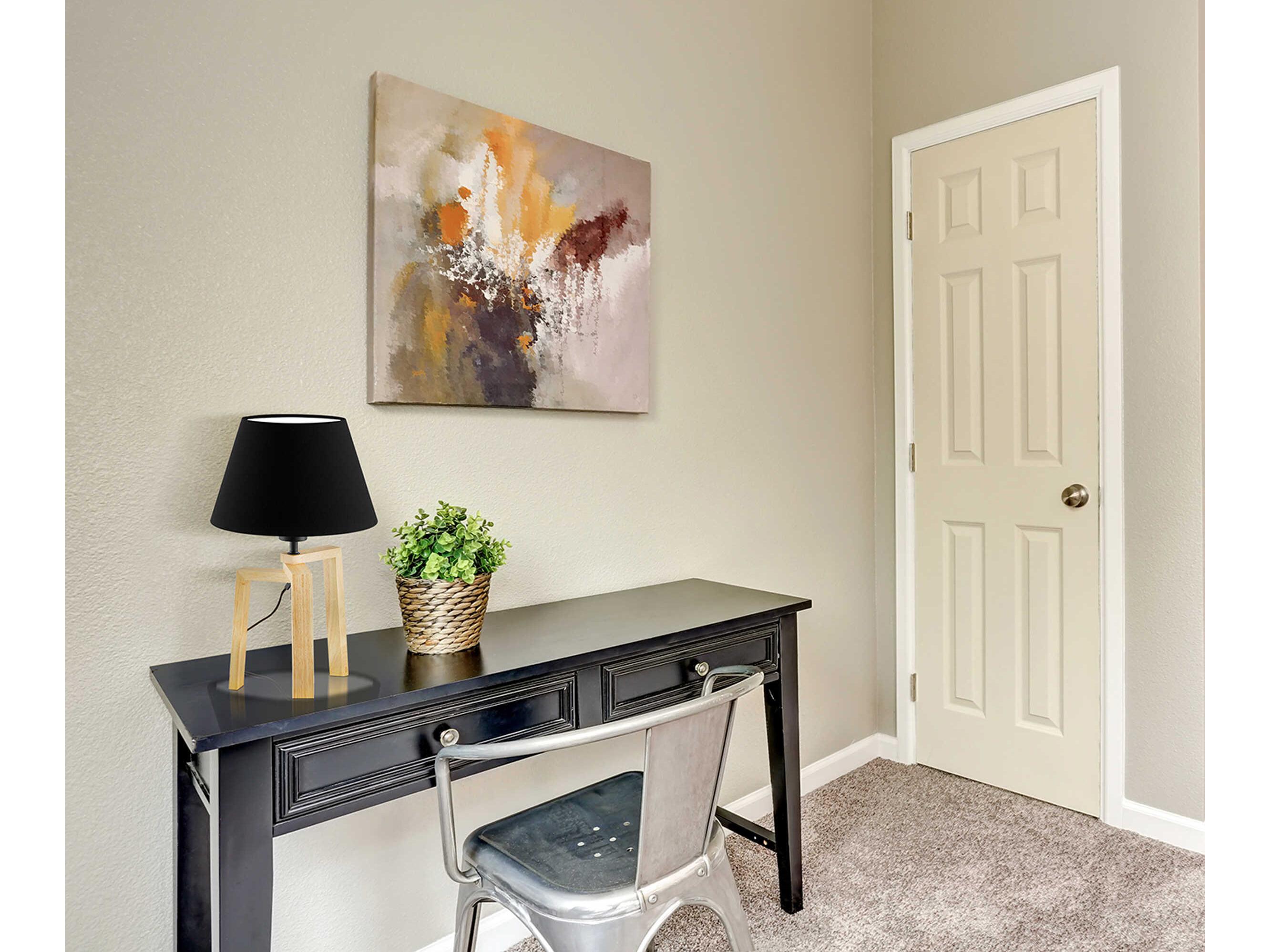 Eglo Chietino Wood Black Exterior White Interior Fabric Brown Table Lamp