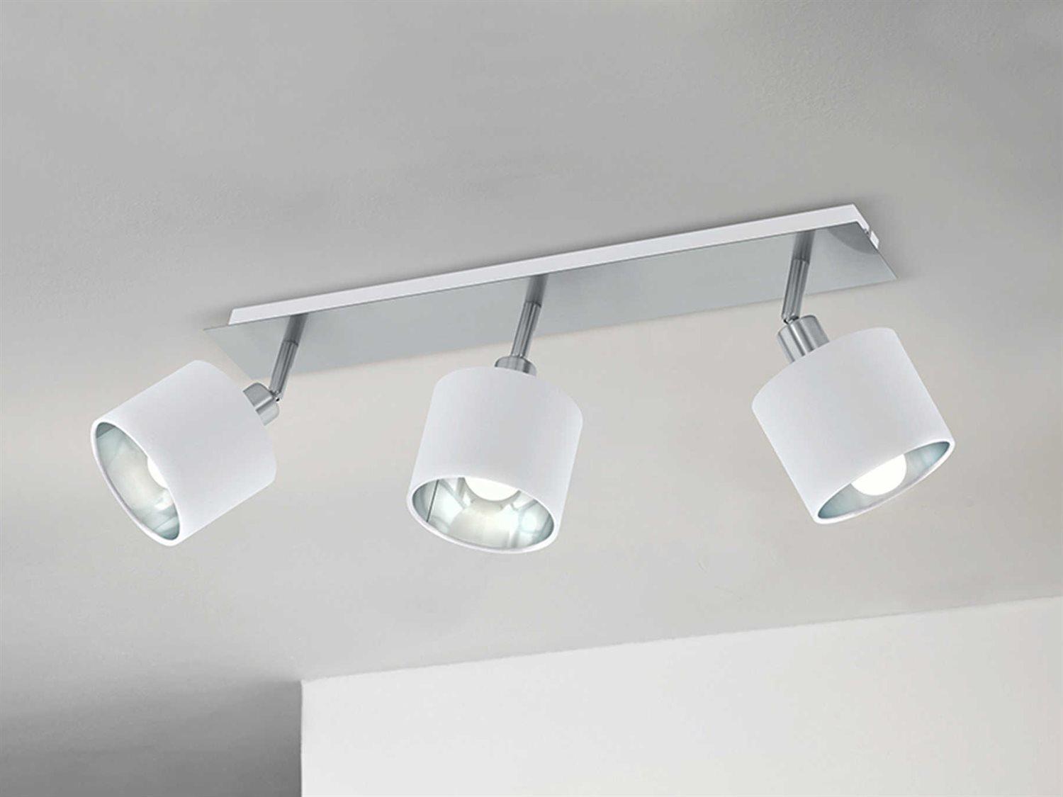 Eglo Valbiano 3-Light Matte Nickel White Drum Track & Rail Light