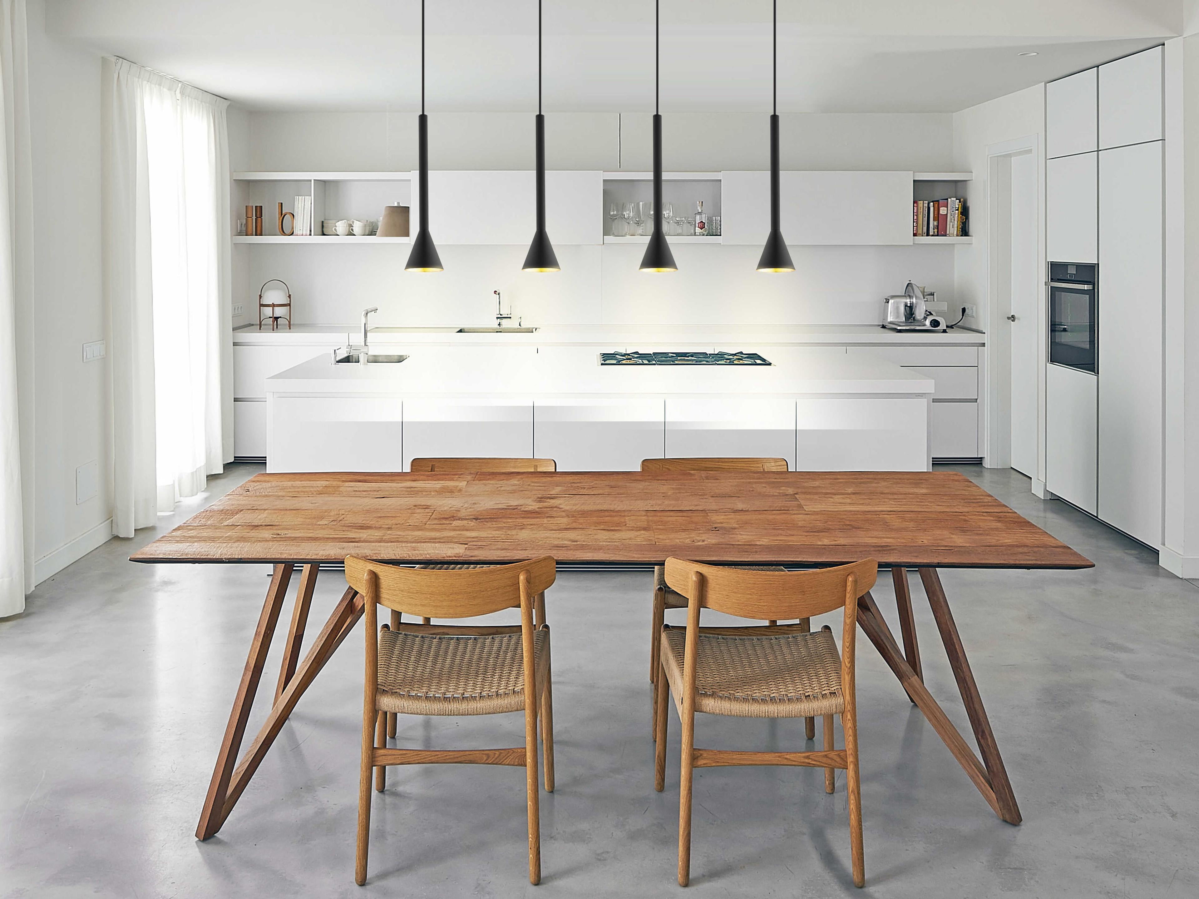 Eglo Cortaderas 1-Light Matte Black Island Pendant