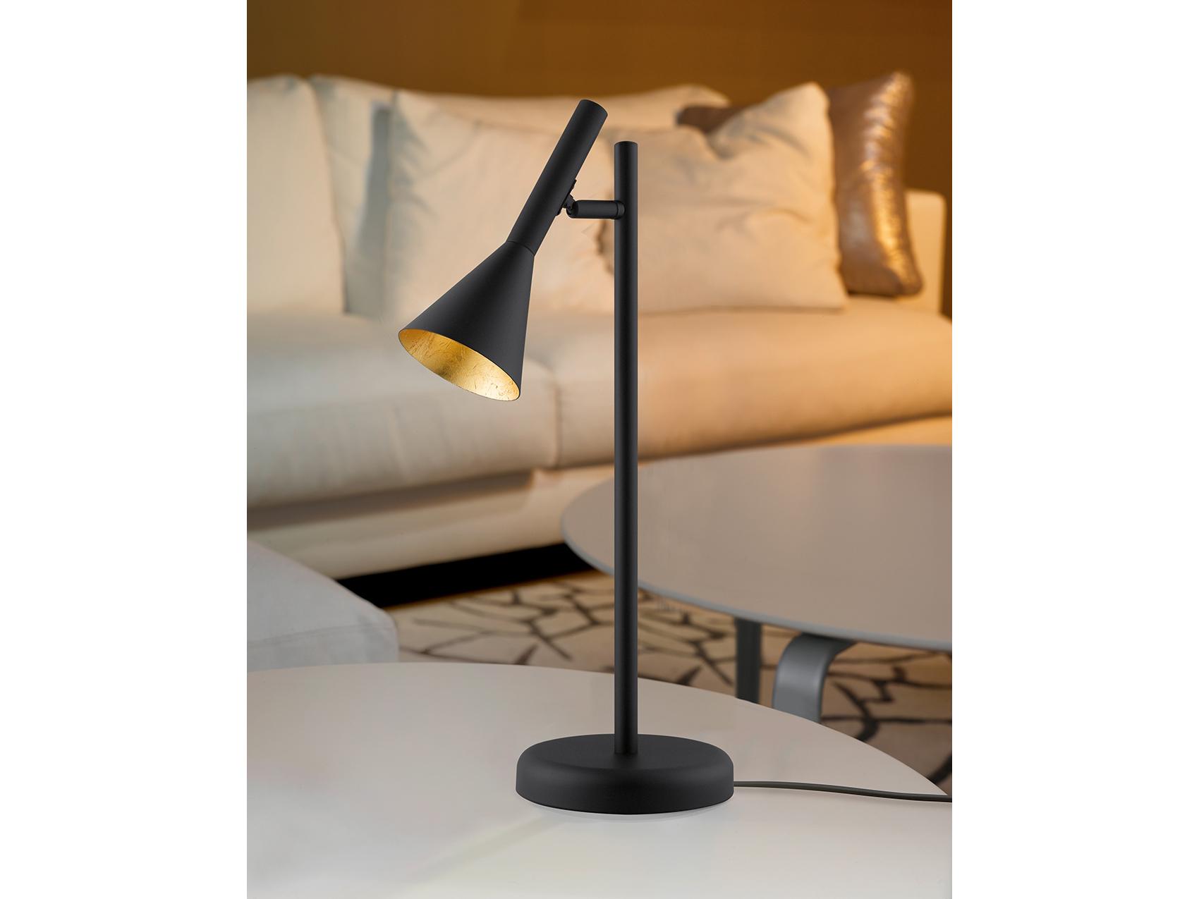 Eglo Cortaderas Black Exterior Gold Interior Metal Desk Lamp