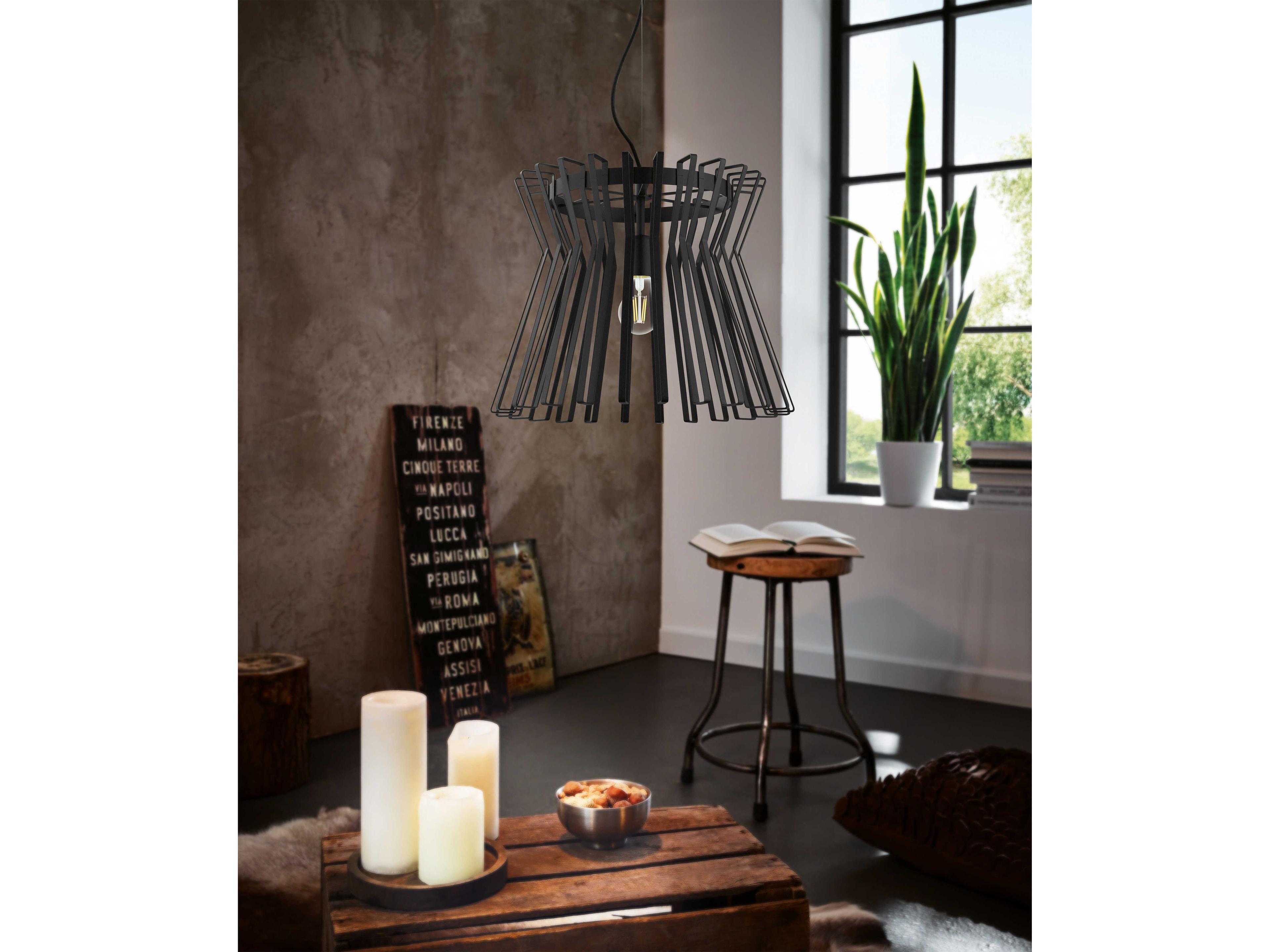 Eglo Locubin 1-Light Black Pendant