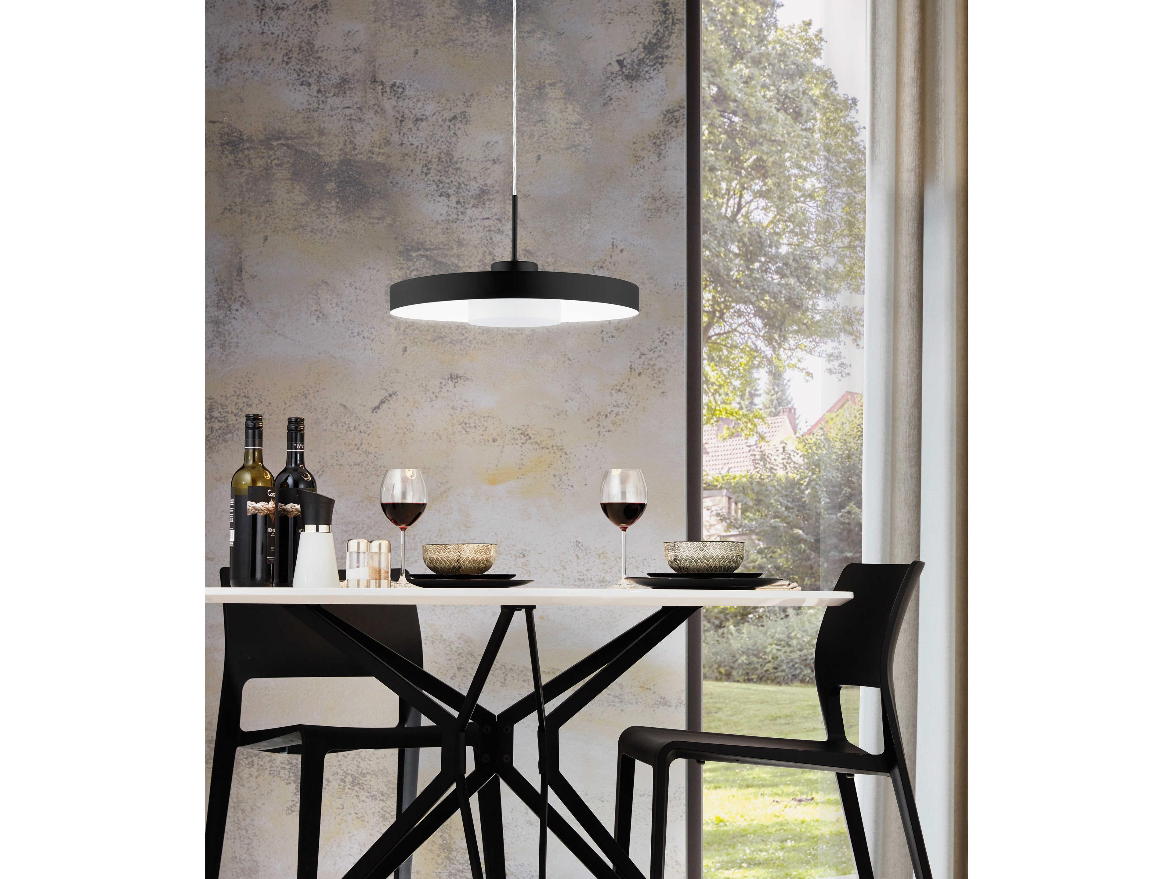 Eglo Alpicella 1-Light Matte Black Round Pendant