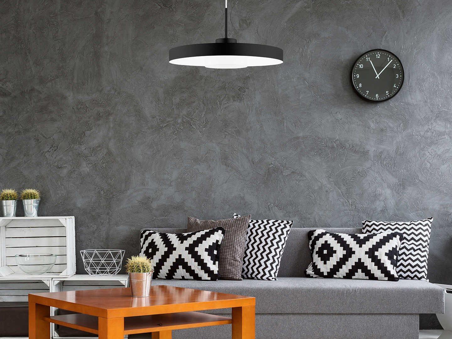 Eglo Alpicella 1-Light Matte Black Round Pendant