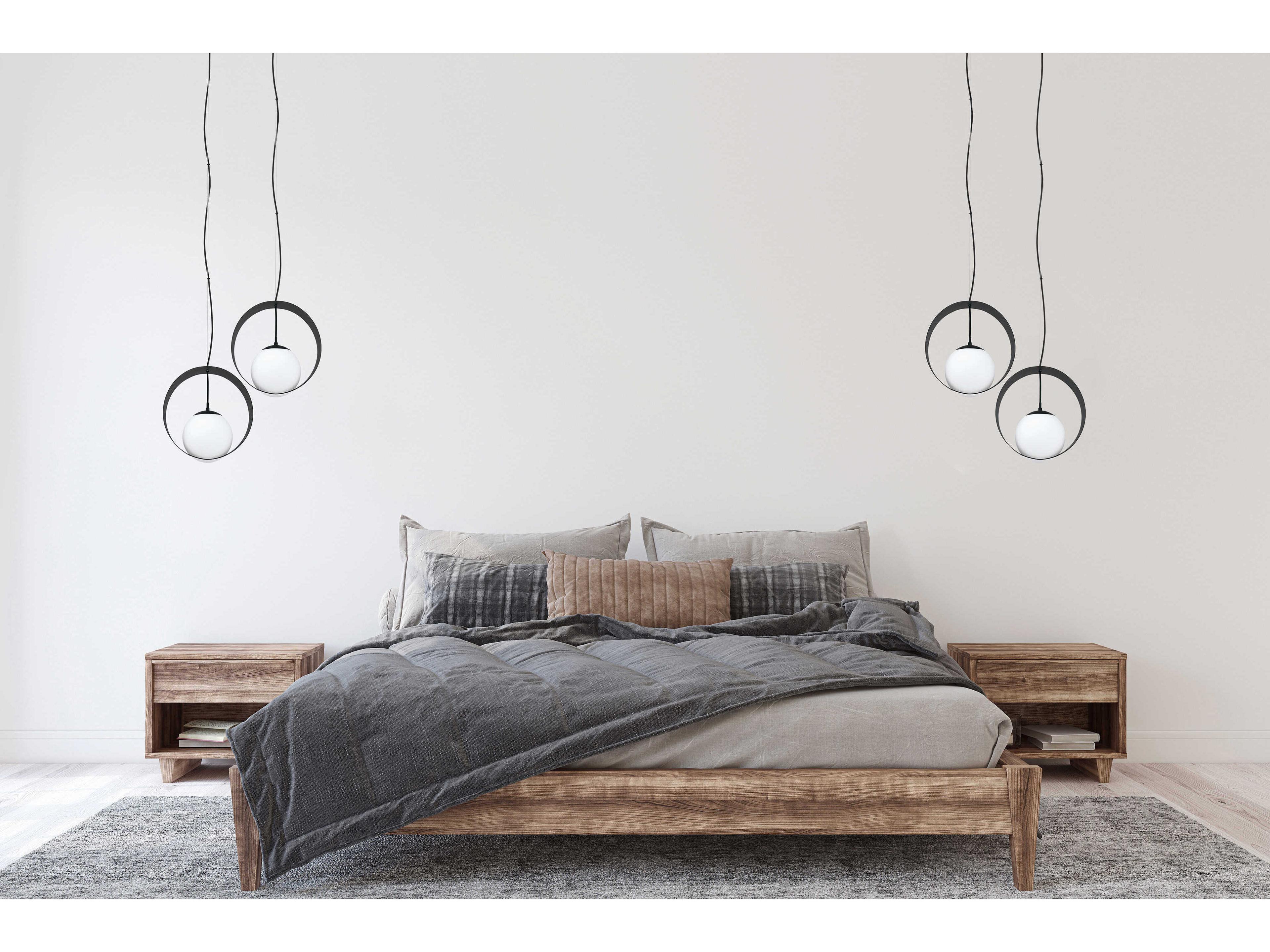 Eglo Camargo 1-Light Black Globe Pendant