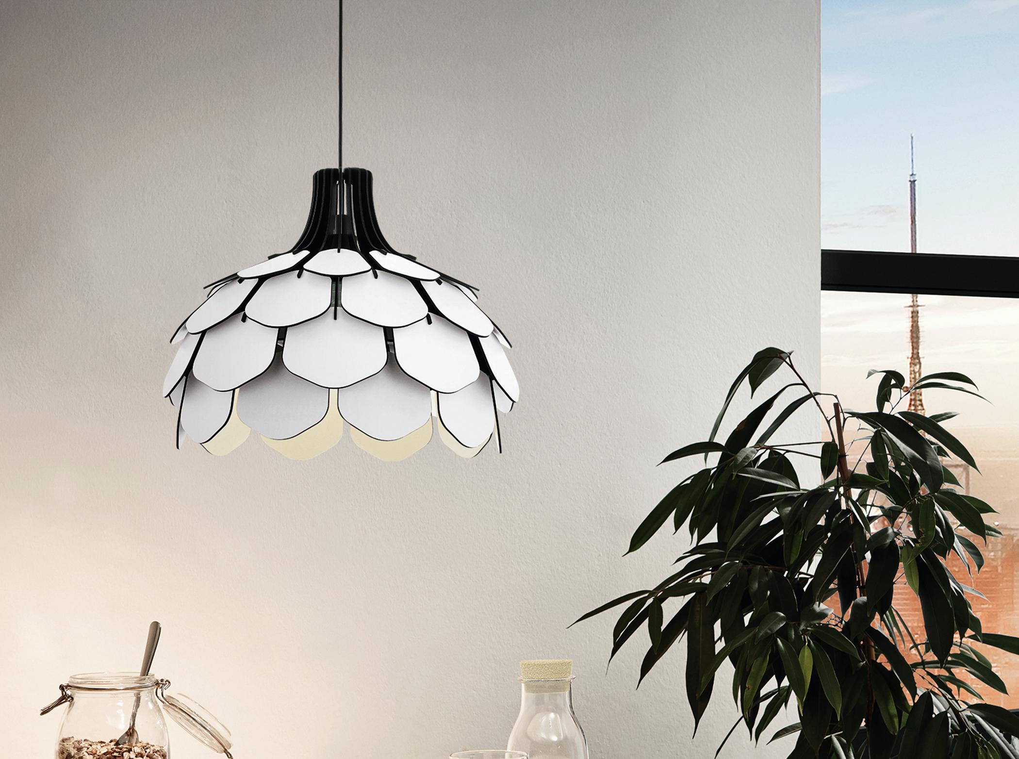 Eglo Morales 1-Light White Geometric Pendant