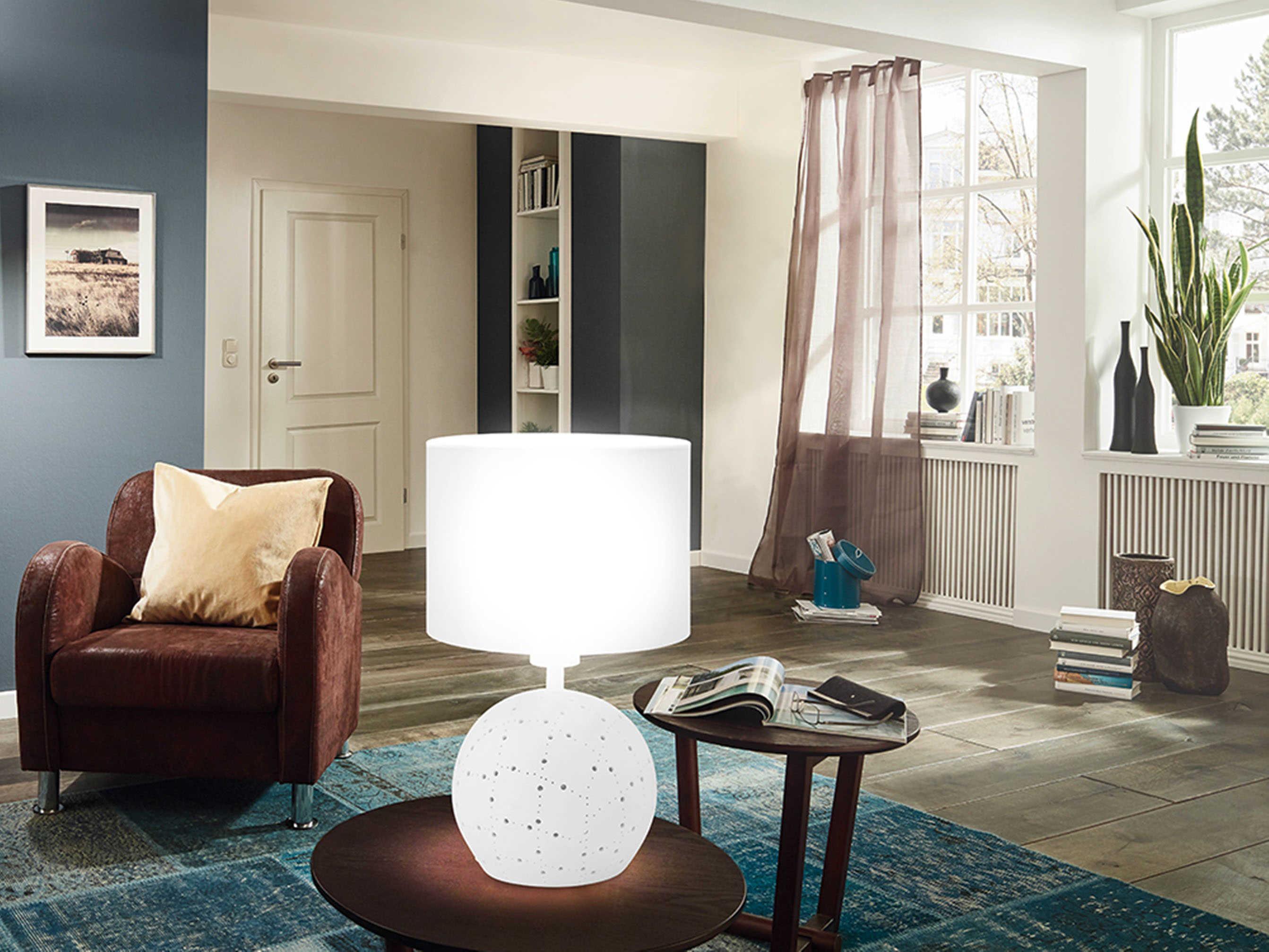 Eglo Montalbano White Fabric Table Lamp