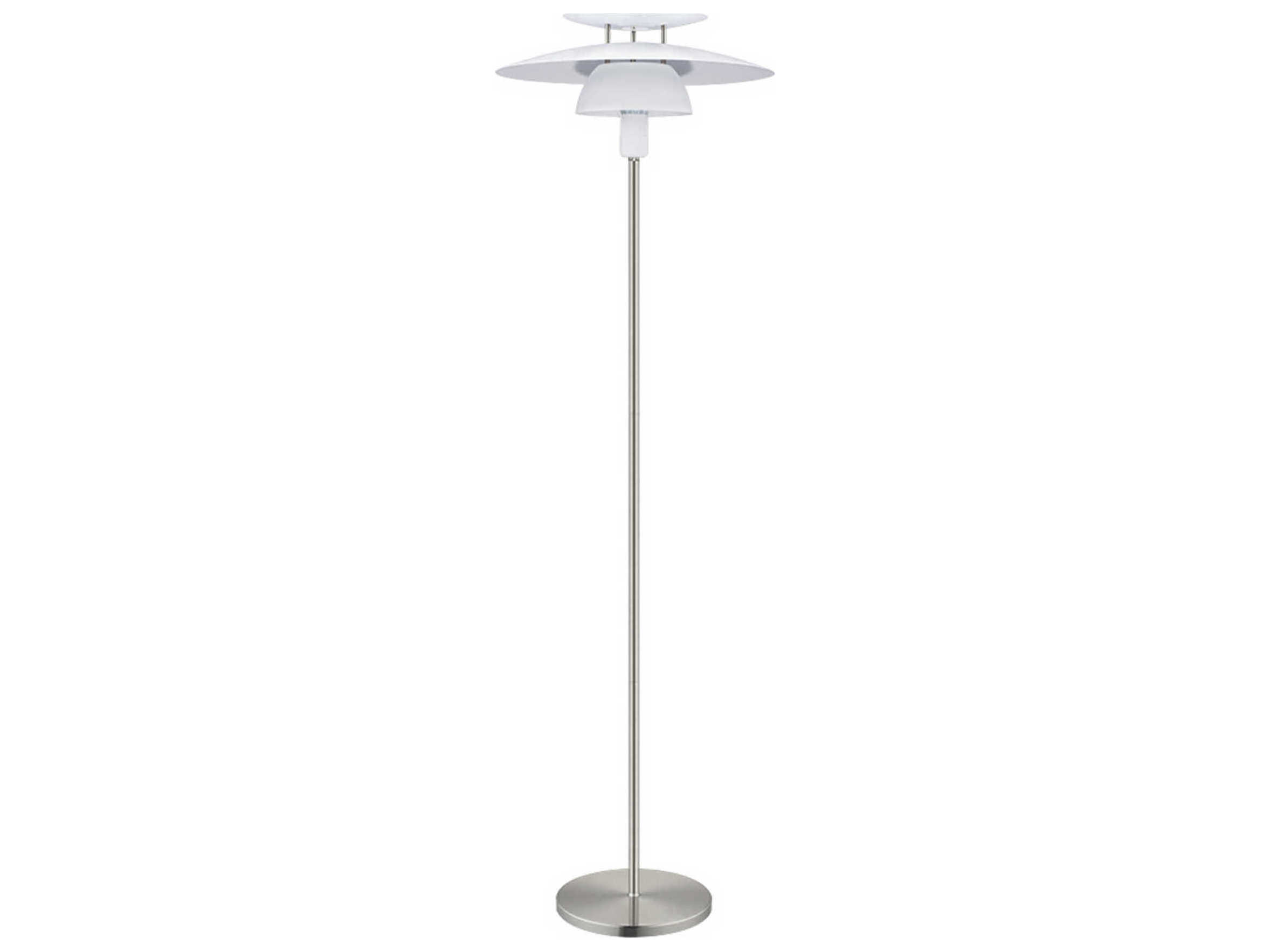 Eglo Brenda Satin Nickel White Metal Floor Lamp