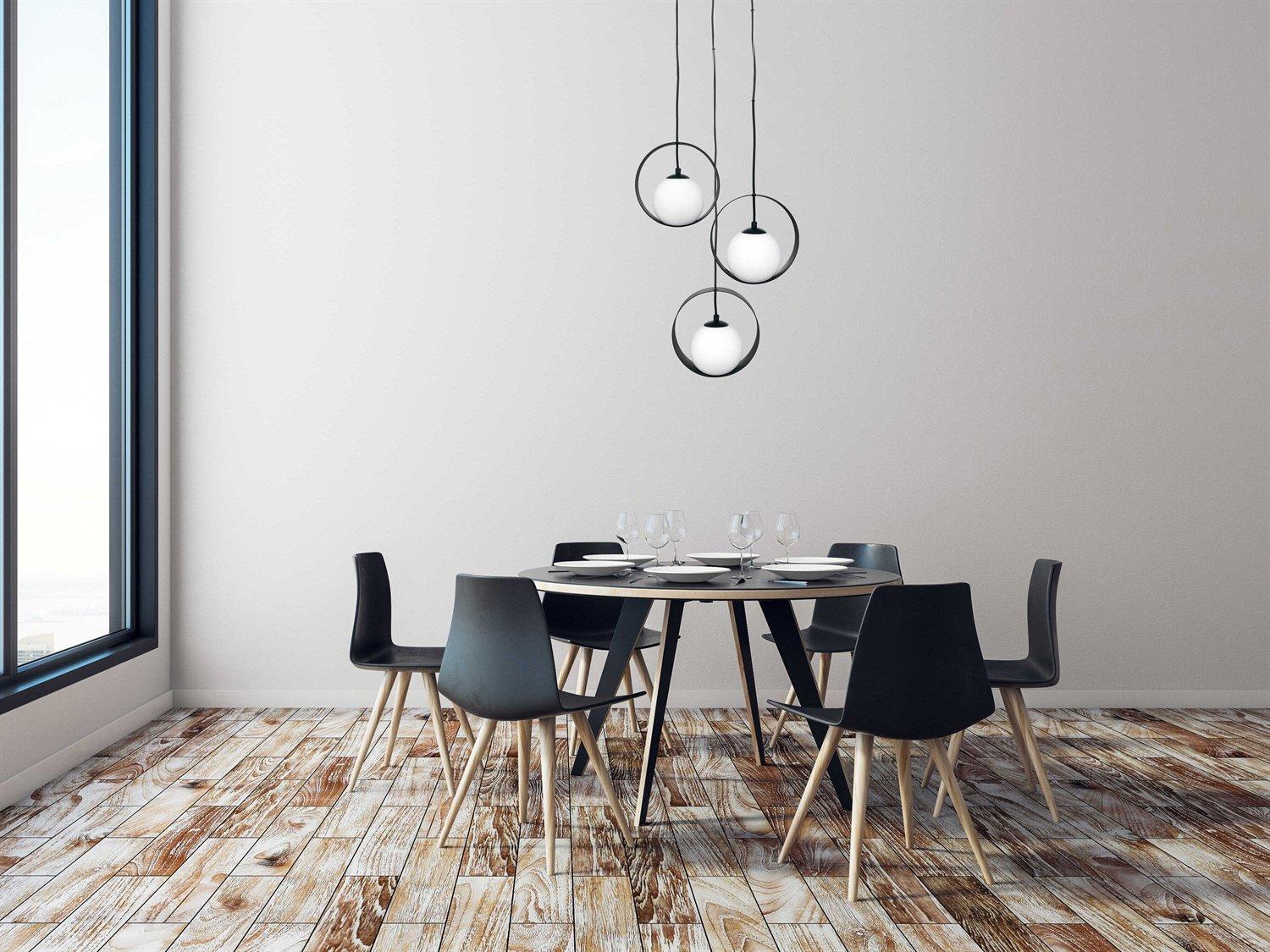 Eglo Camargo 3-Light Black Globe Pendant