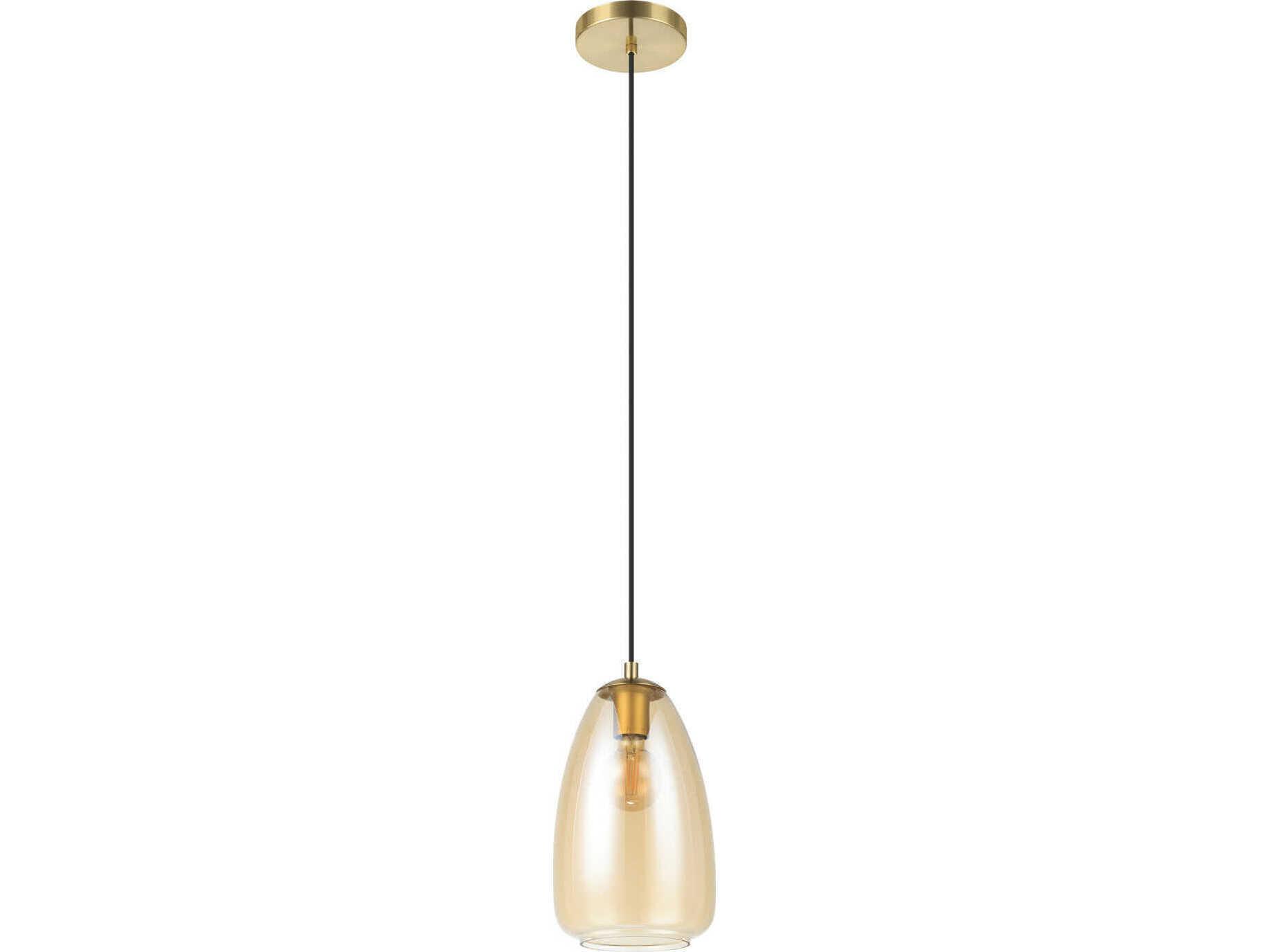 Eglo Alobrase 1-Light Brushed Gold Bell Mini Pendant