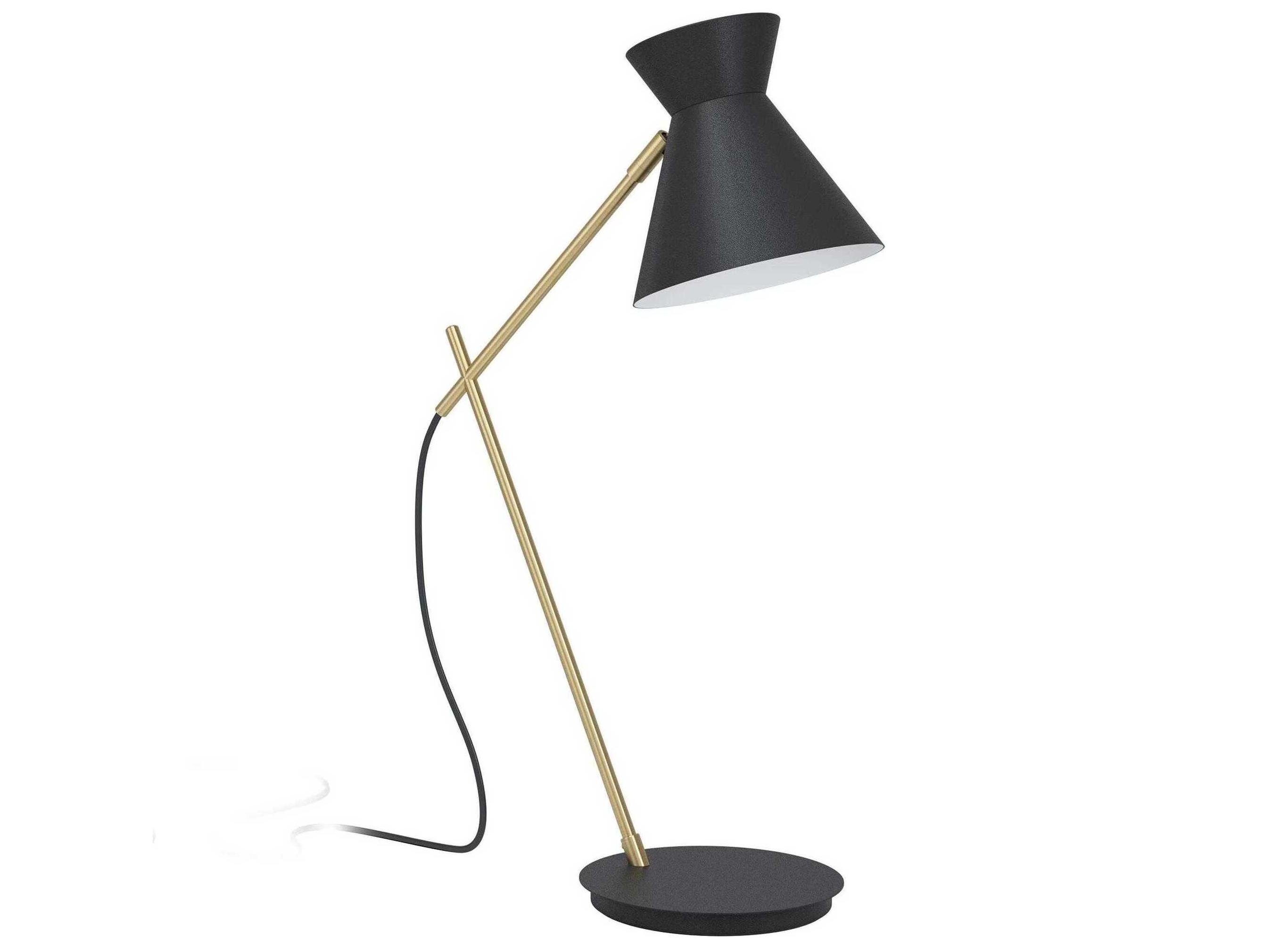 Eglo Amezaga Structured Black Brushed Brass Desk Lamp