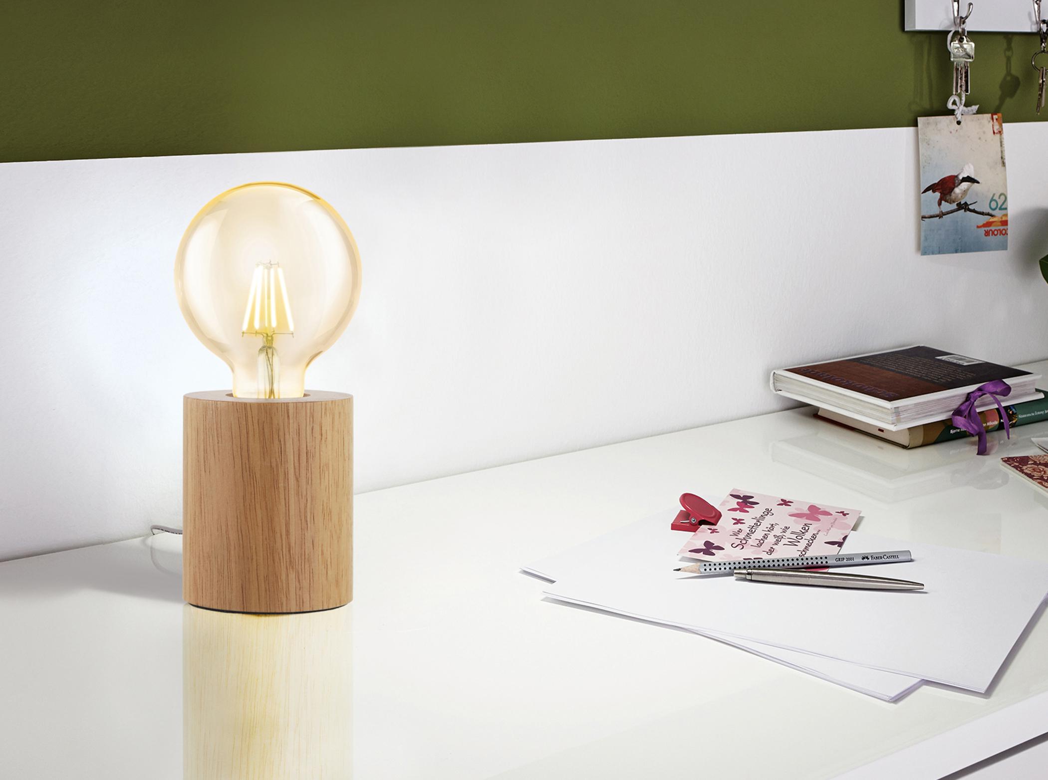 Eglo Turialdo Natural Wood Brown Table Lamp