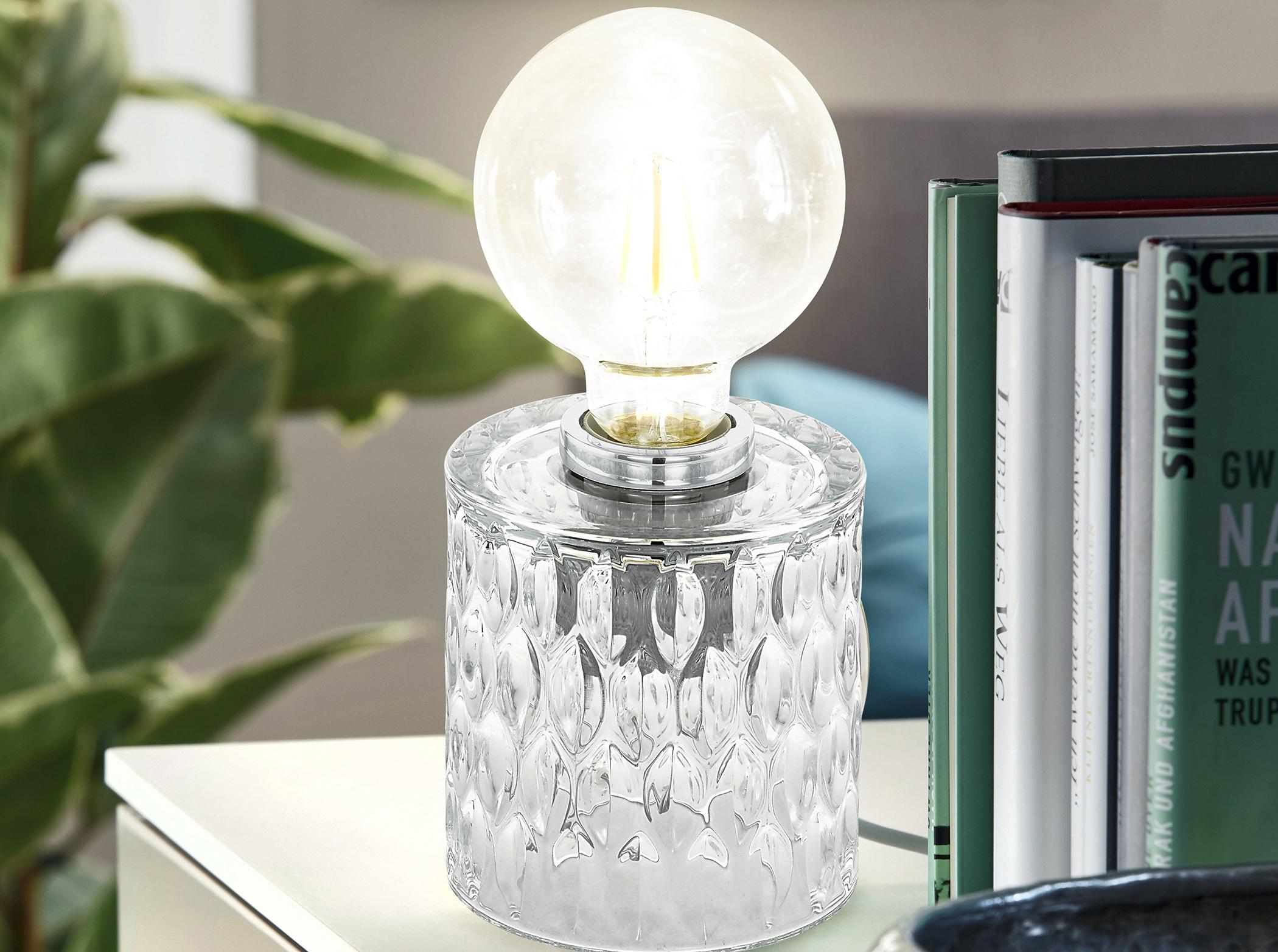 Eglo Cercamar Chrome Clear Table Lamp