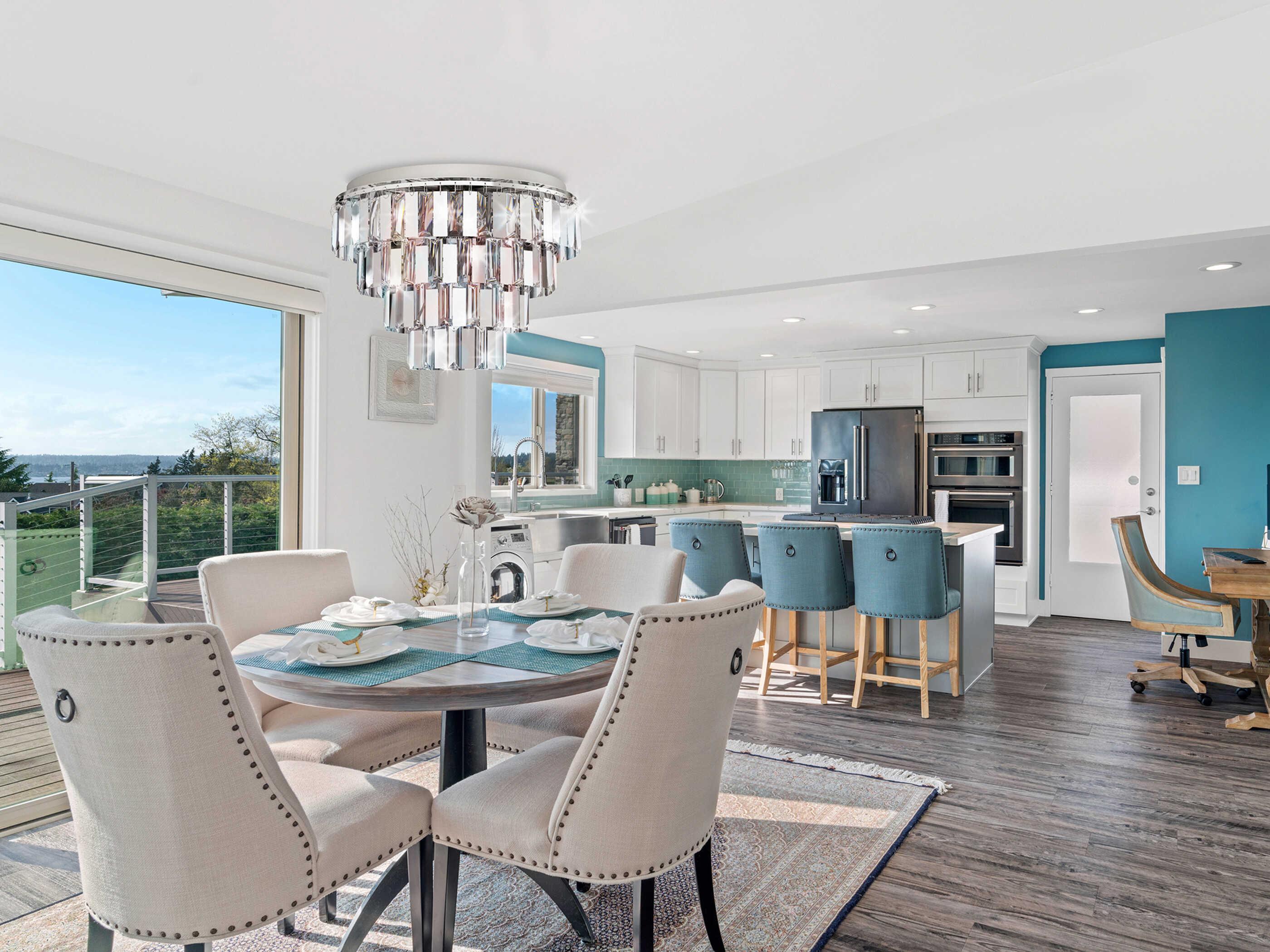 Eglo Erseka 7-Light Chrome Tiered Flush Mount